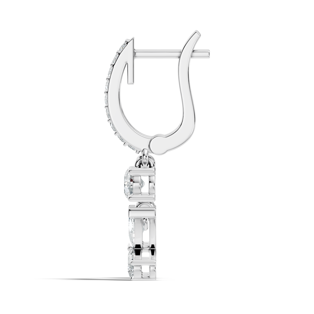 Butterfly Dangle Hoop Diamond Earrings