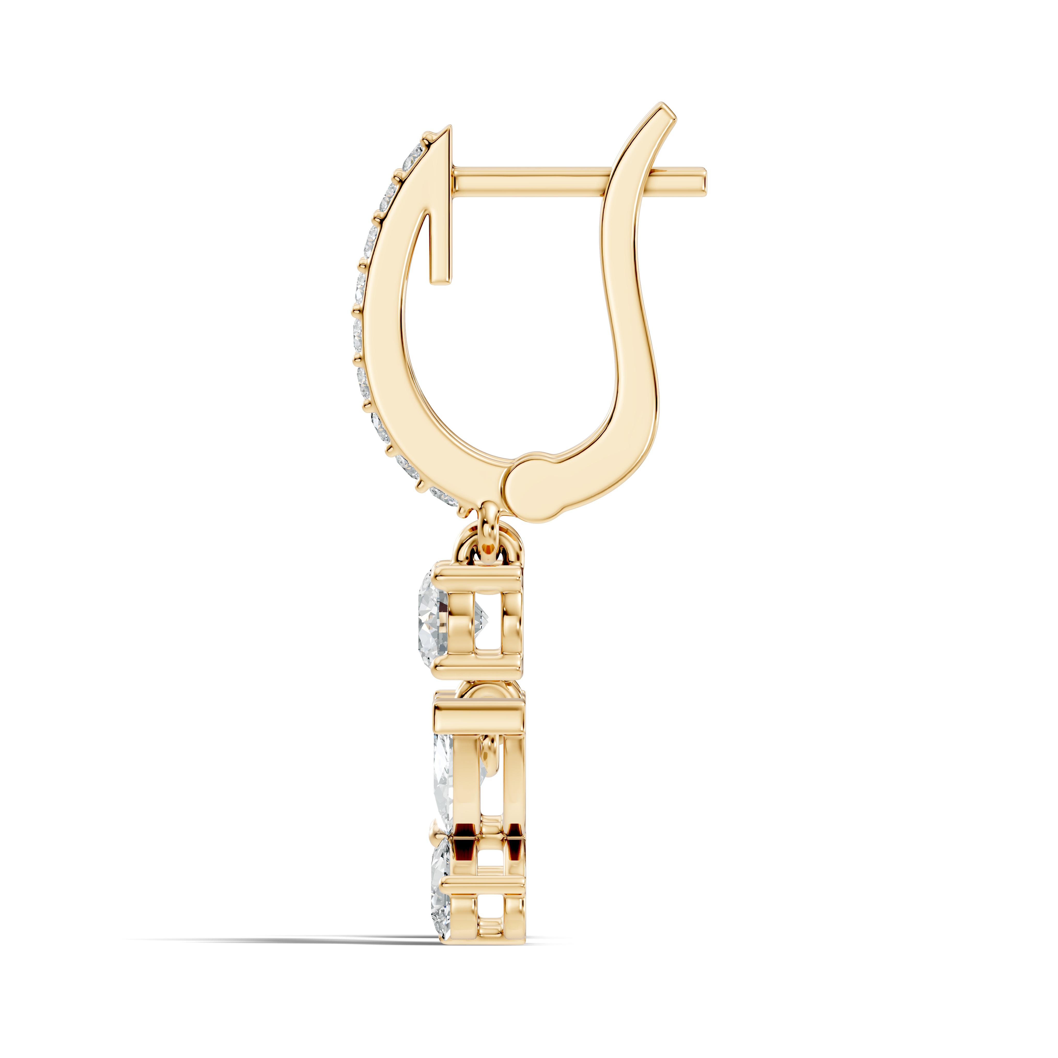 Butterfly Dangle Hoop Diamond Earrings