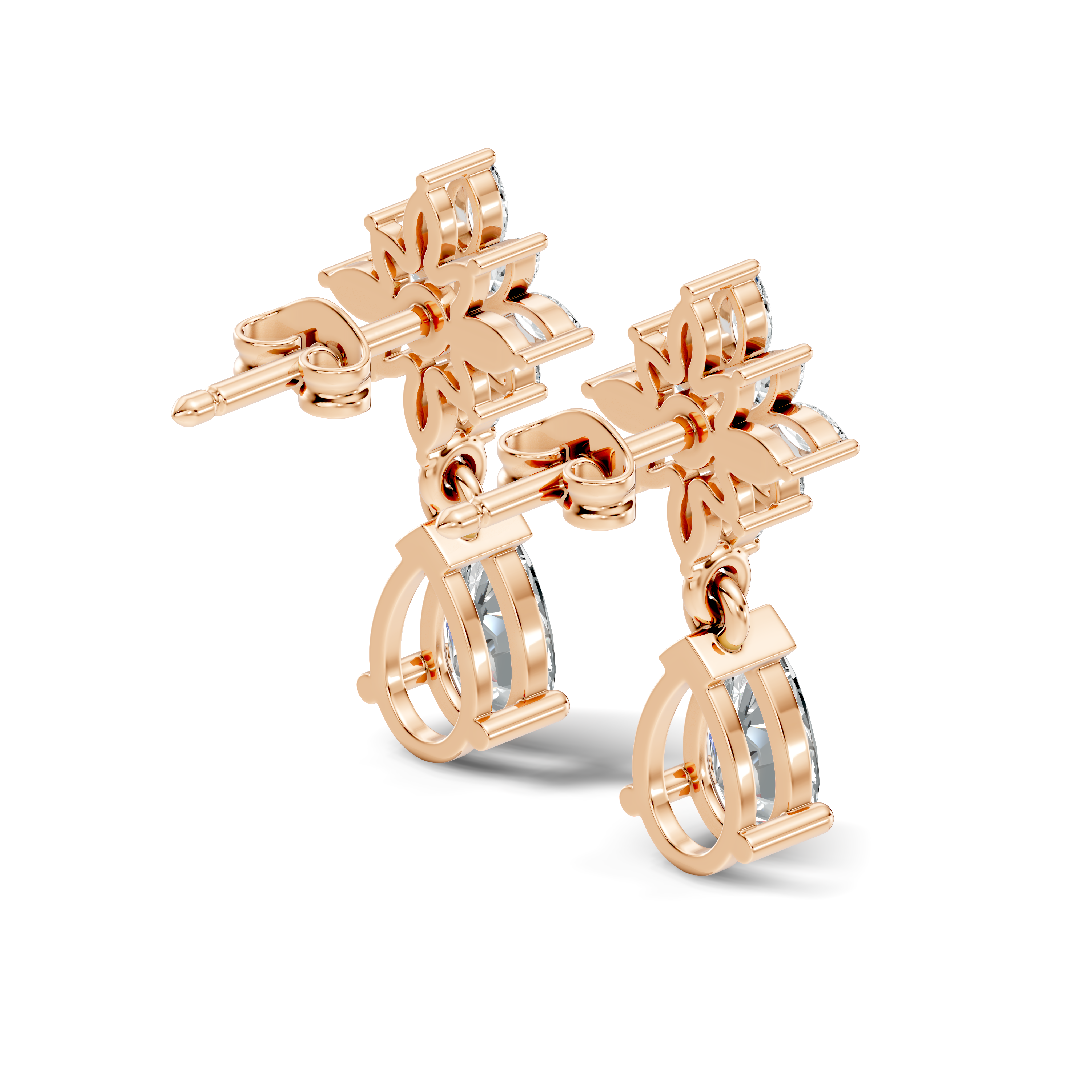 Floral Starburst Marquise & Pear Drop Earrings