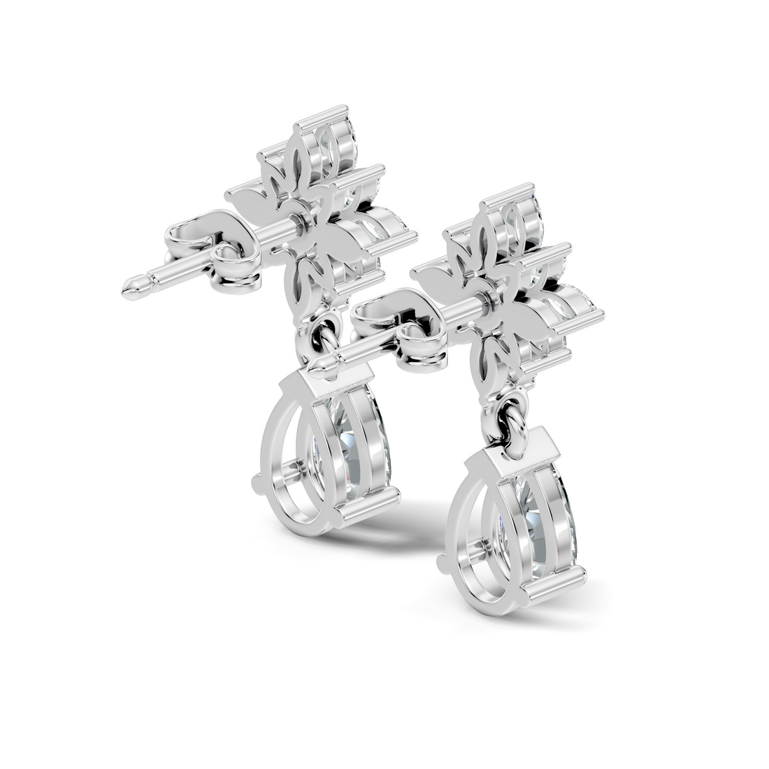 Floral Starburst Marquise & Pear Drop Earrings
