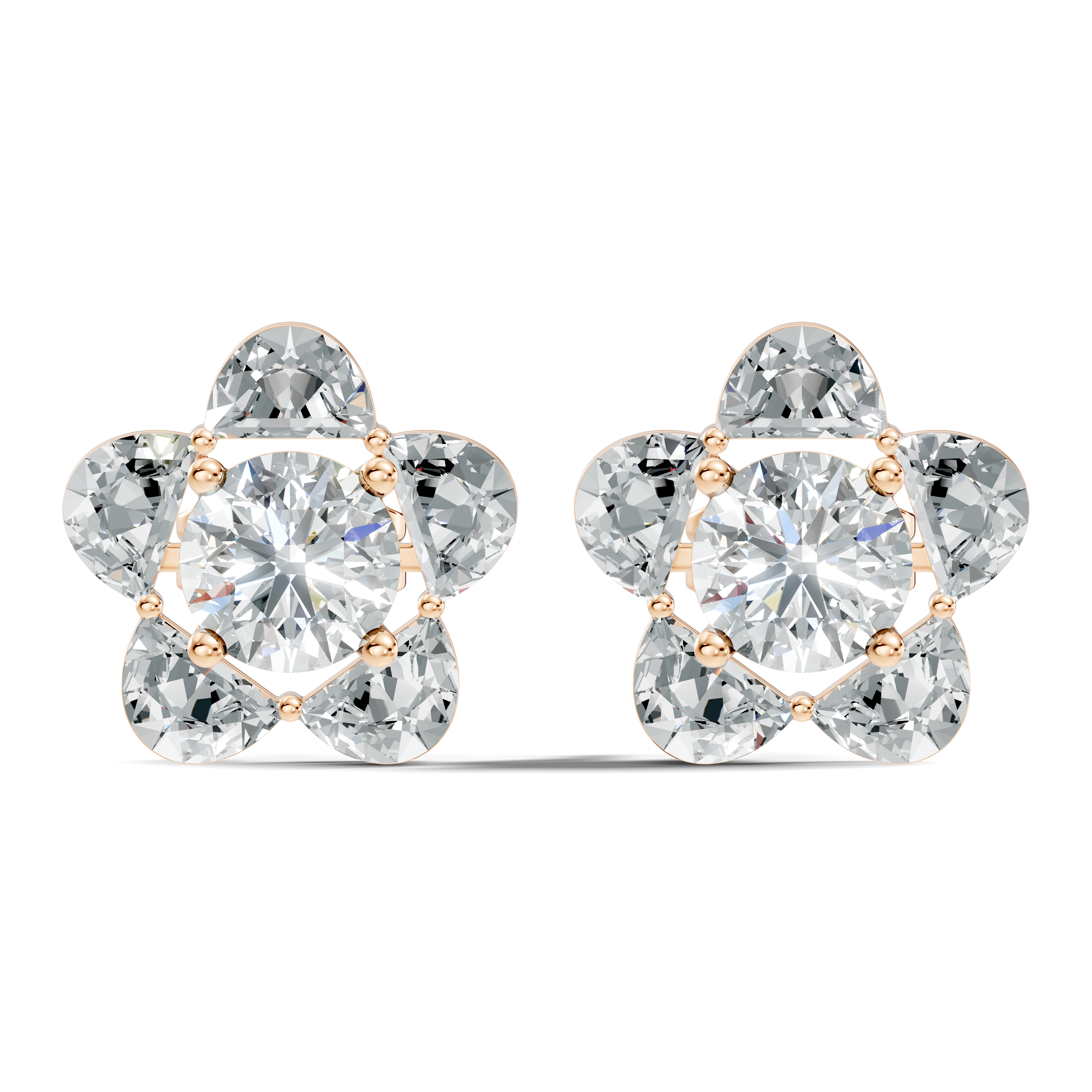 5-Petal Floral Solitaire Stud
