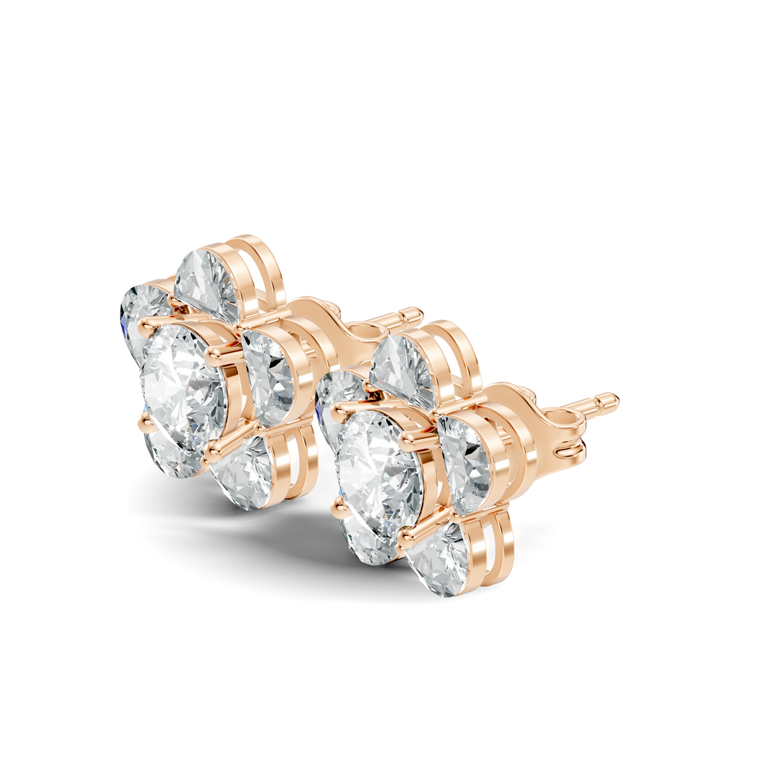 5-Petal Floral Solitaire Stud