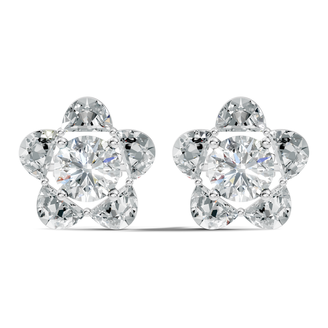 5-Petal Floral Solitaire Stud