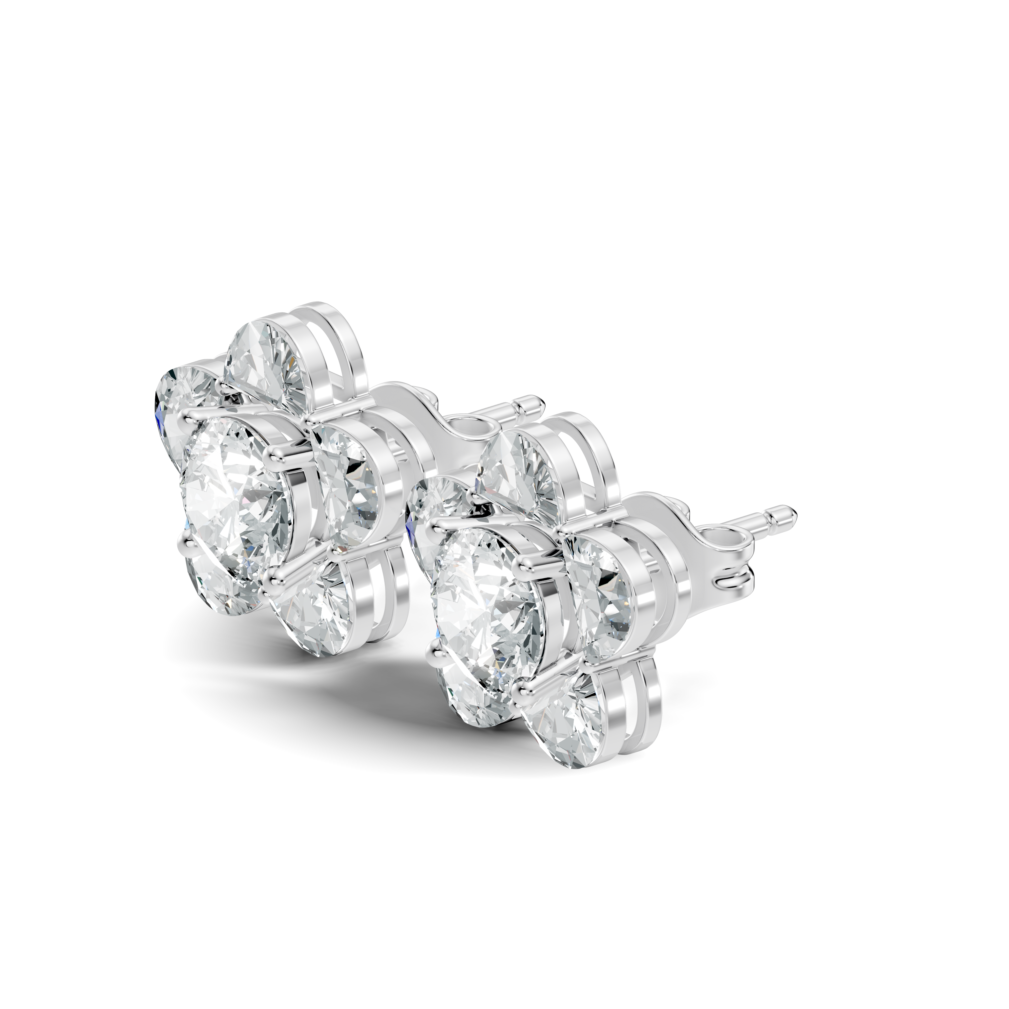 5-Petal Floral Solitaire Stud