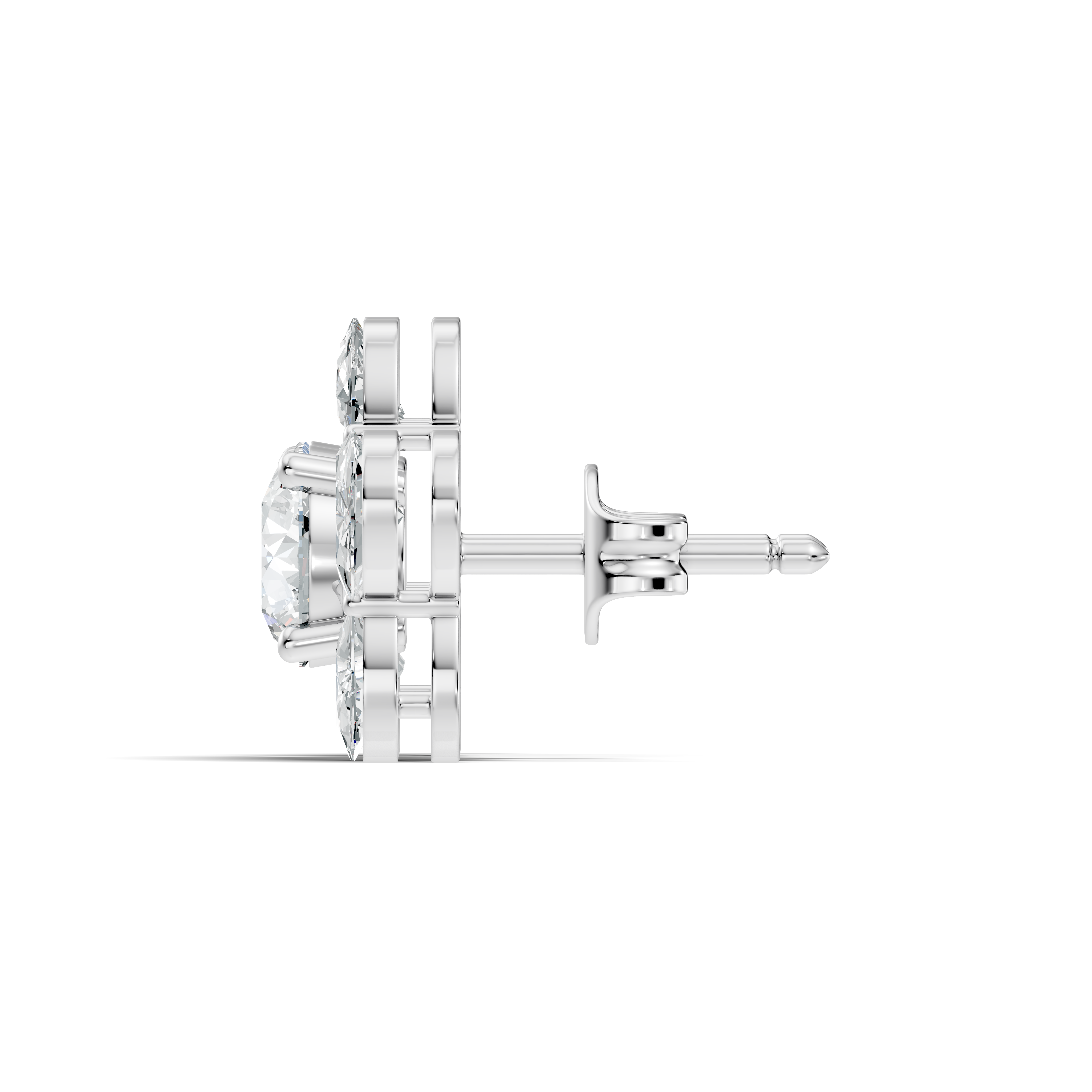 5-Petal Floral Solitaire Stud