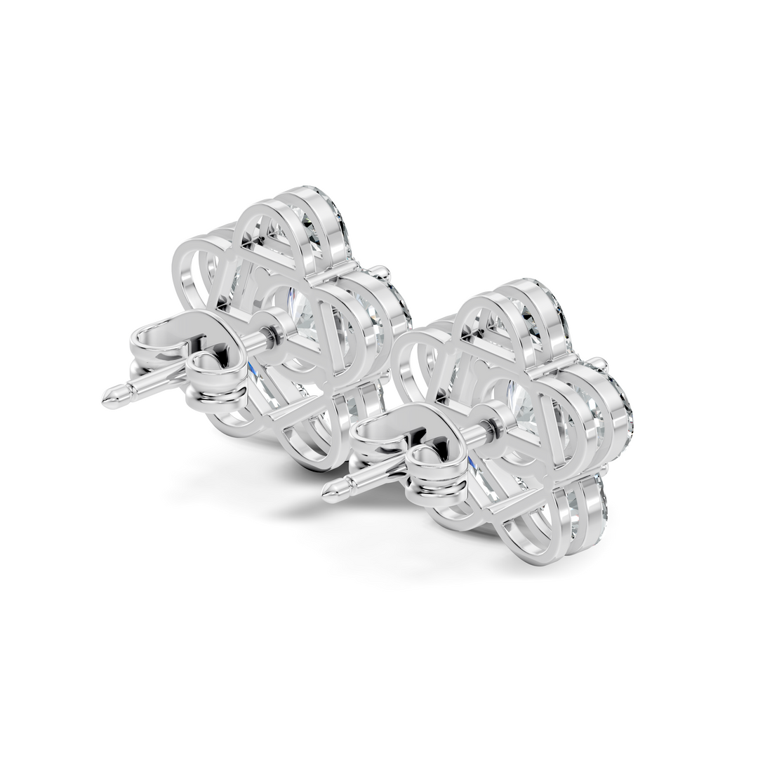 5-Petal Floral Solitaire Stud