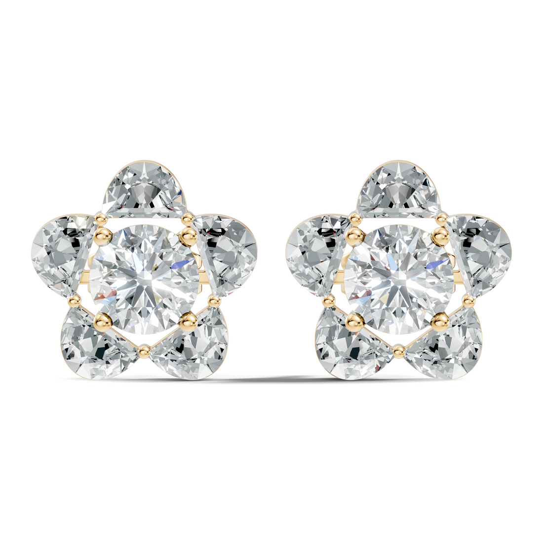 5-Petal Floral Solitaire Stud