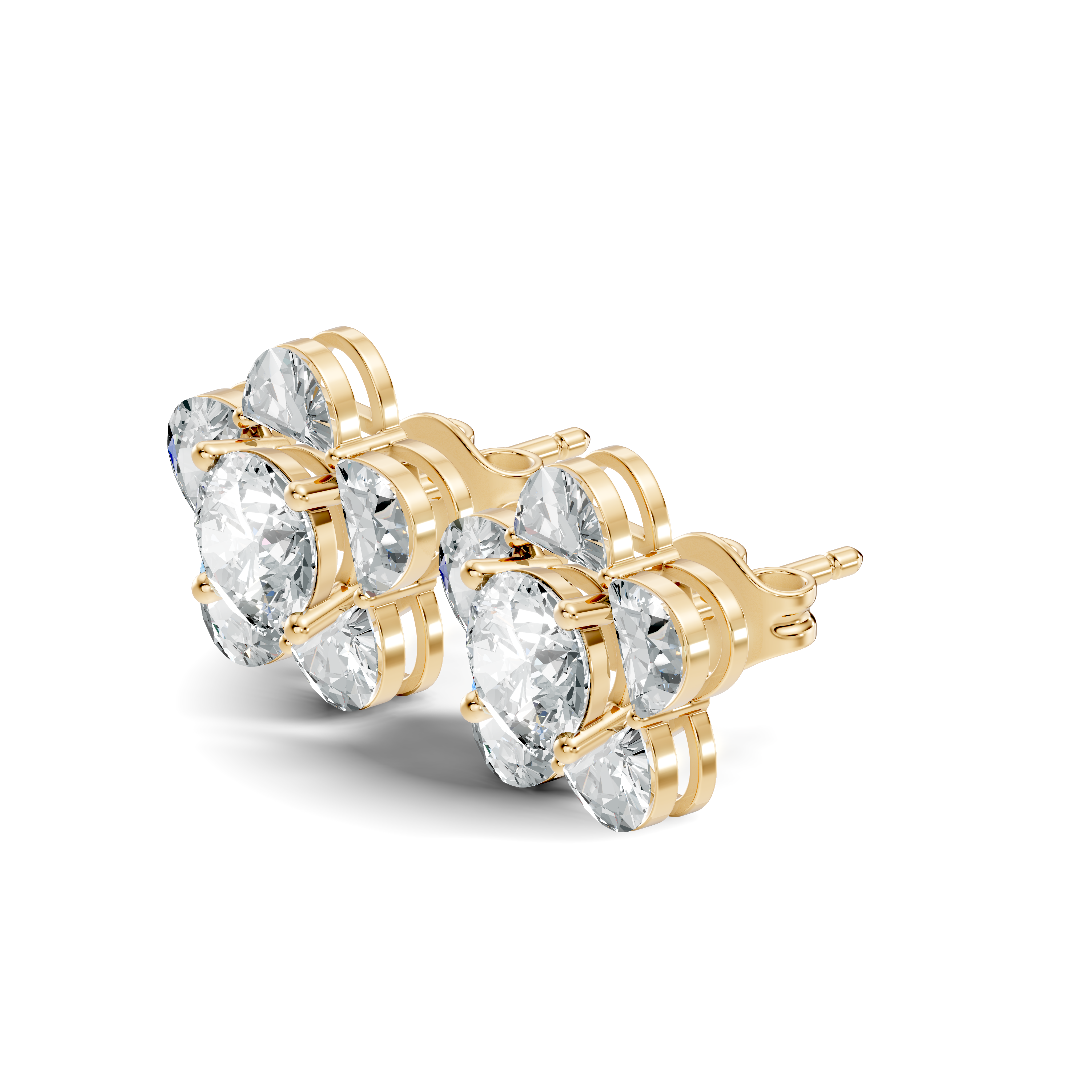 5-Petal Floral Solitaire Stud