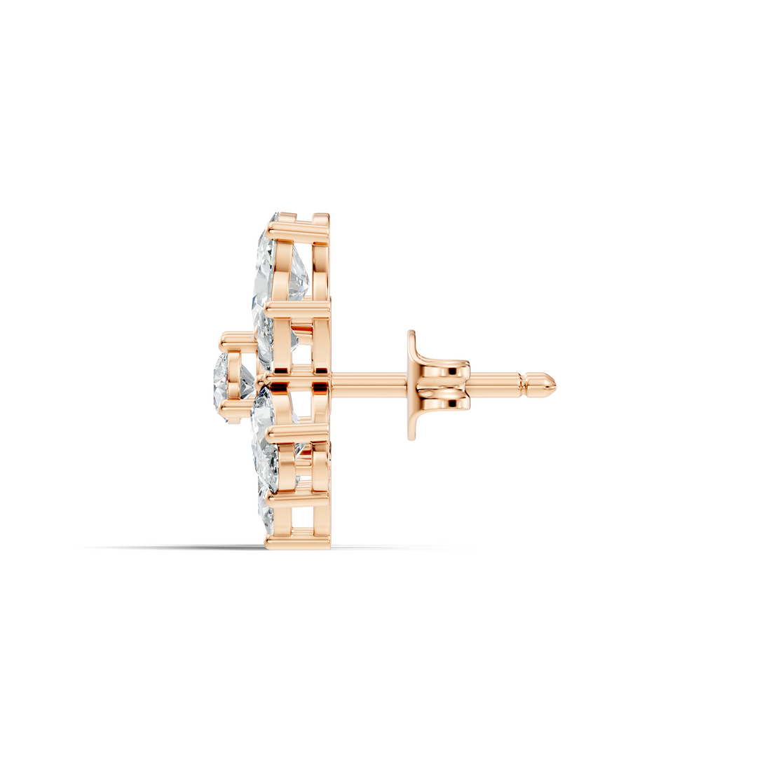 Floral Multi-Shape Diamond Cluster Stud