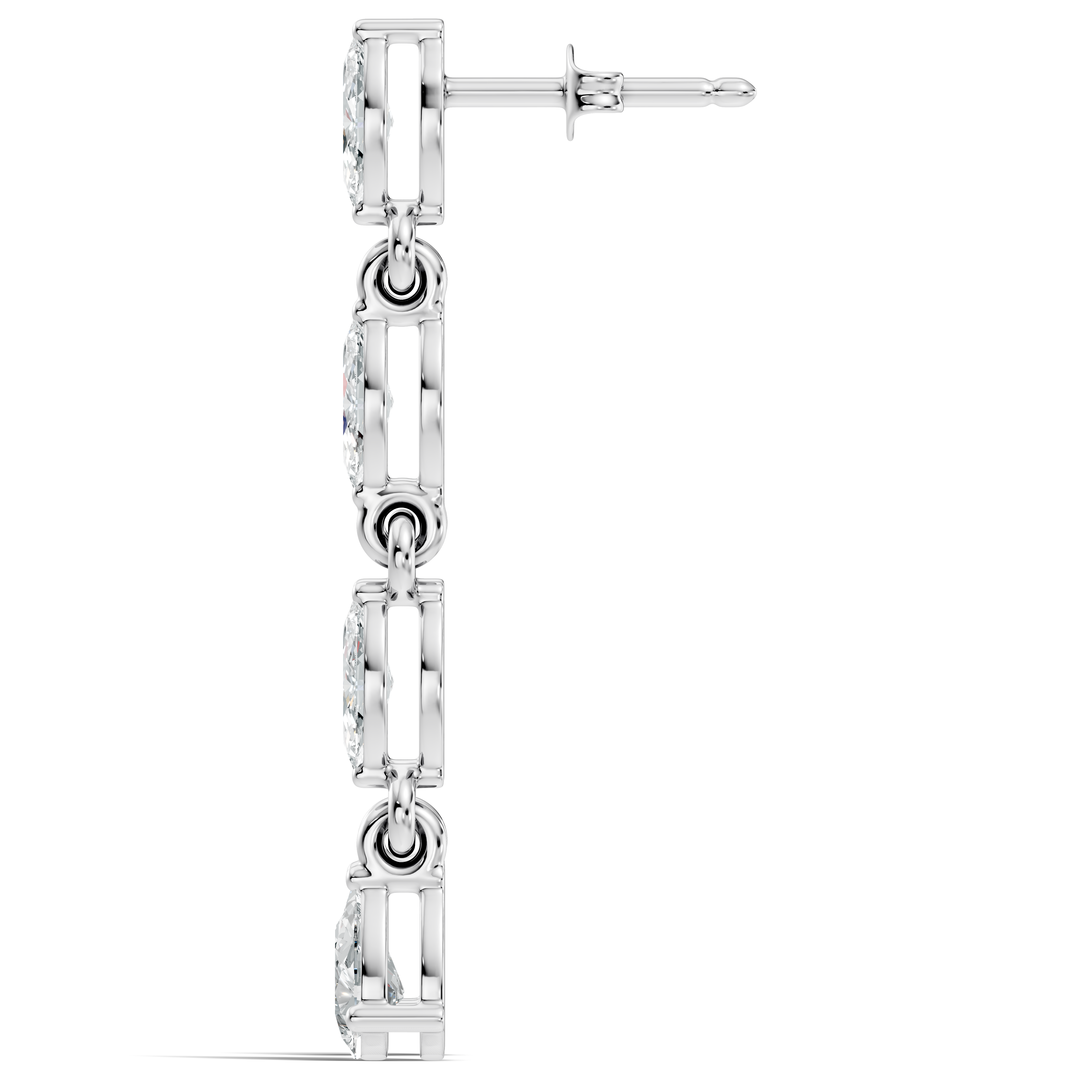 Marquise & Pear Diamond Linear Articulated Drop Earrings