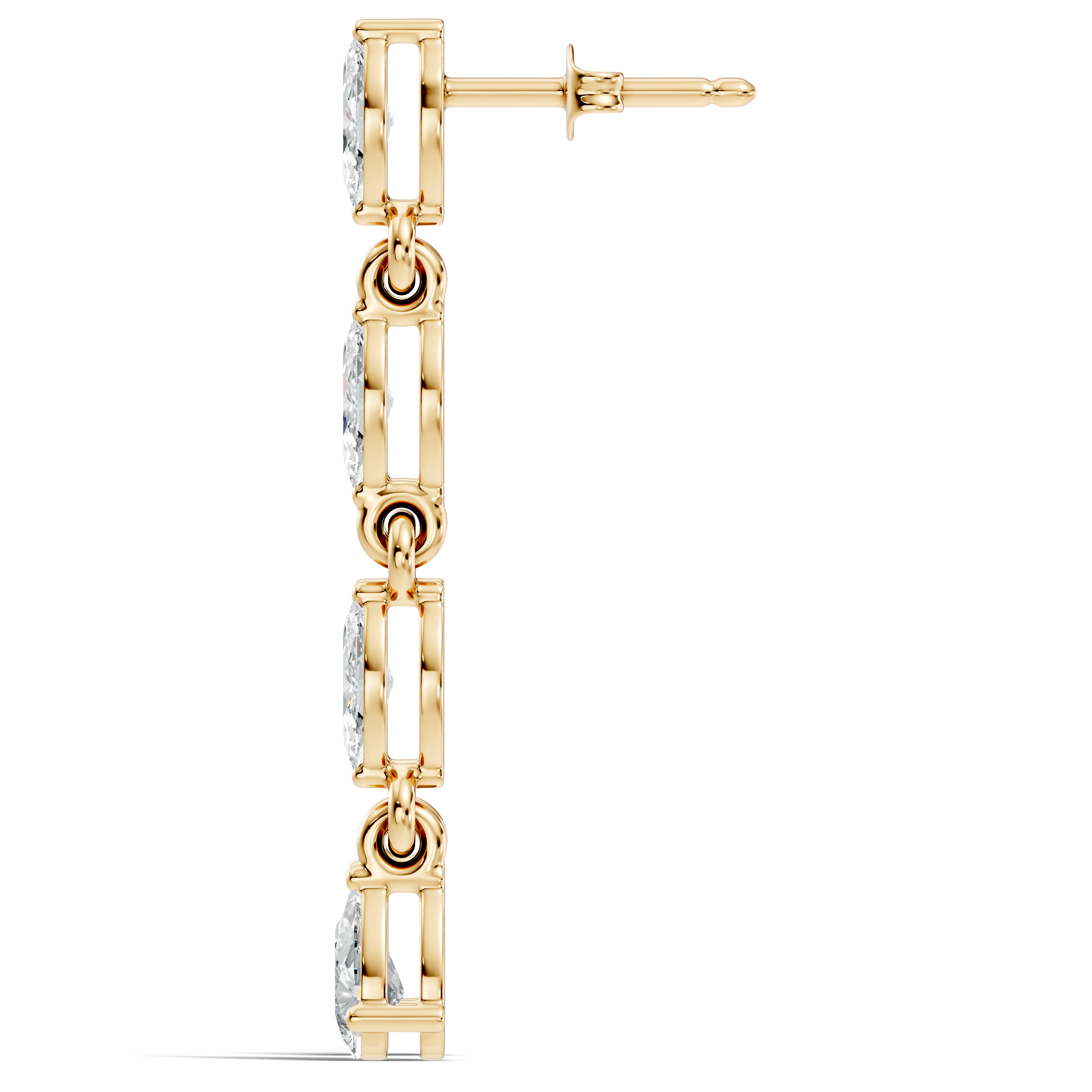 Marquise & Pear Diamond Linear Articulated Drop Earrings