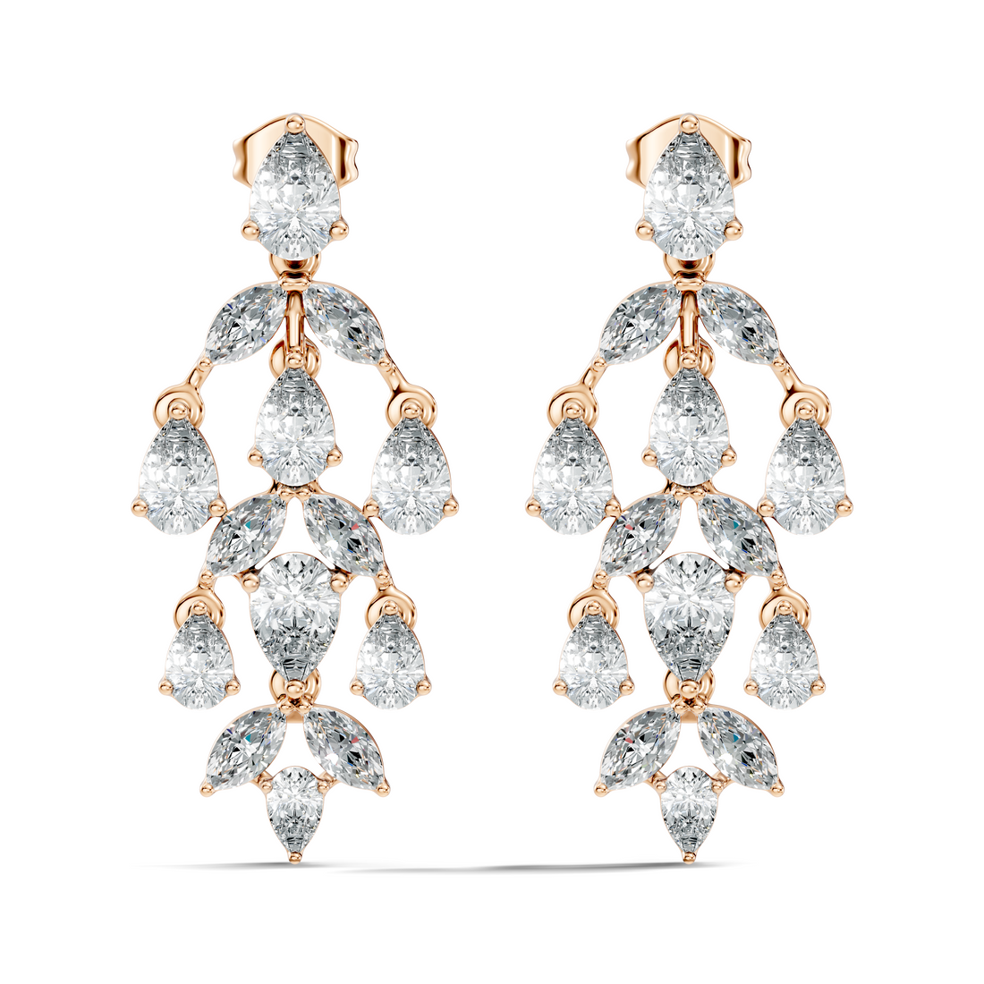 Chandelier Pear & Marquise Diamond Statement Earrings