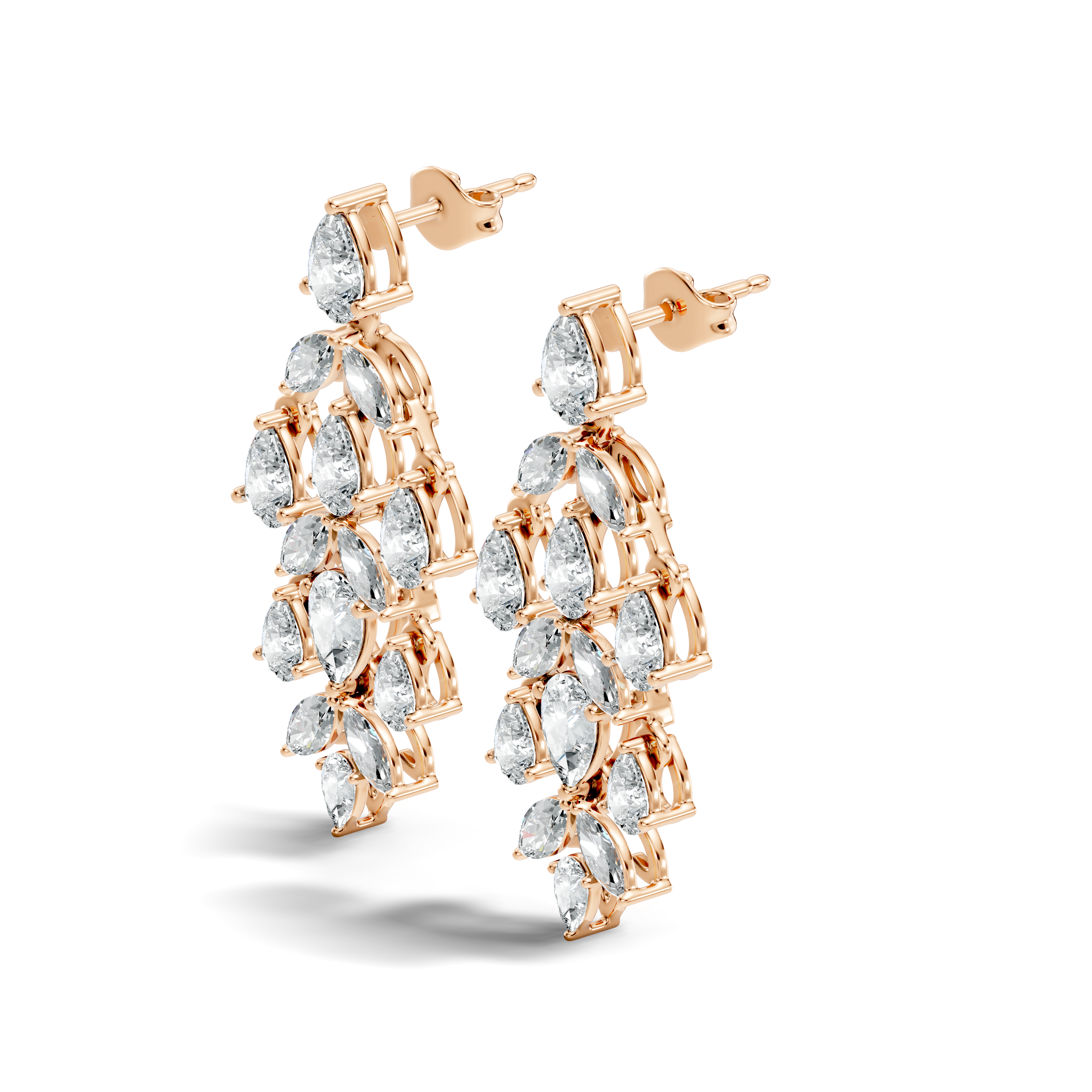 Chandelier Pear & Marquise Diamond Statement Earrings