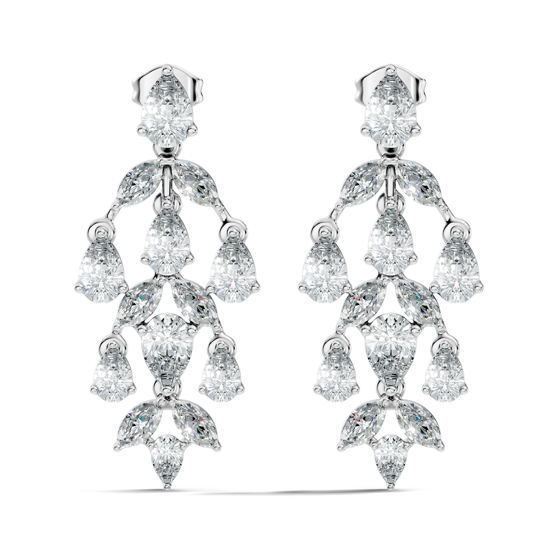 Chandelier Pear & Marquise Diamond Statement Earrings