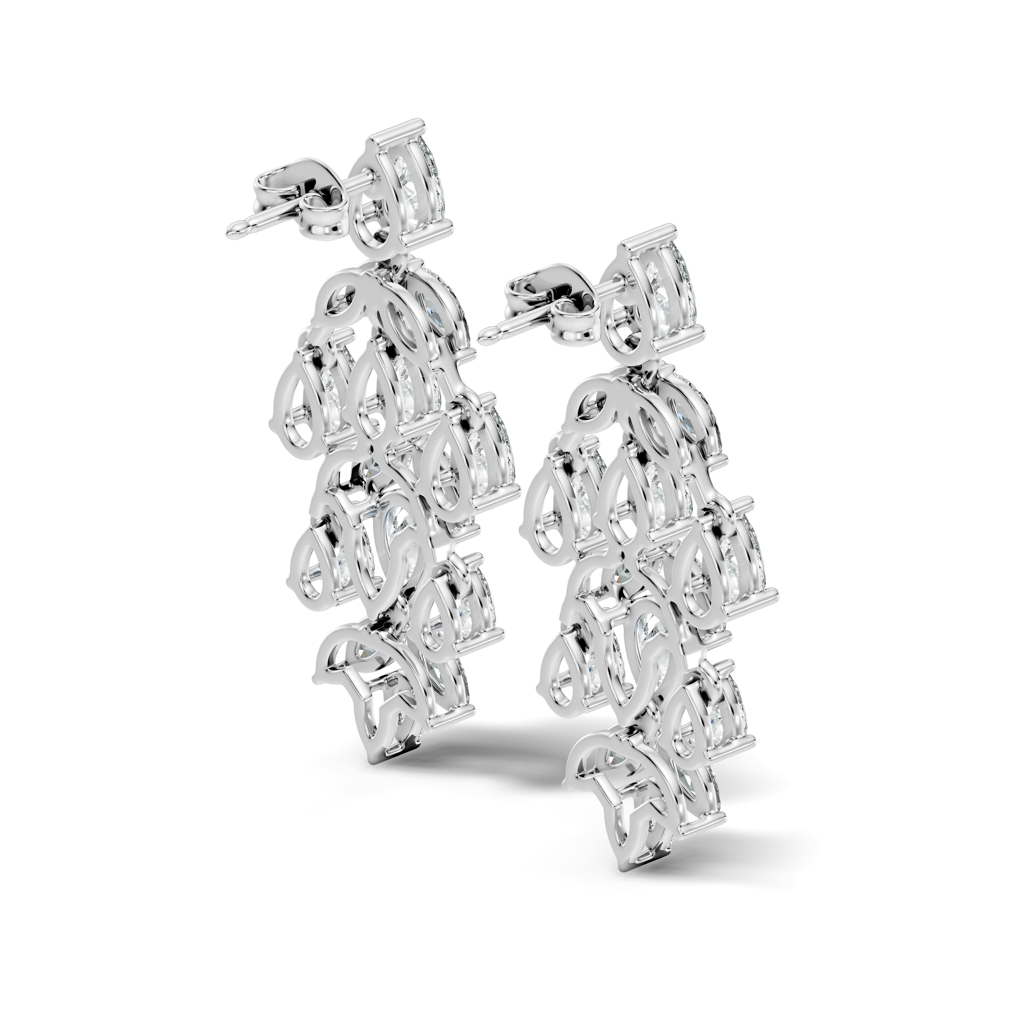 Chandelier Pear & Marquise Diamond Statement Earrings