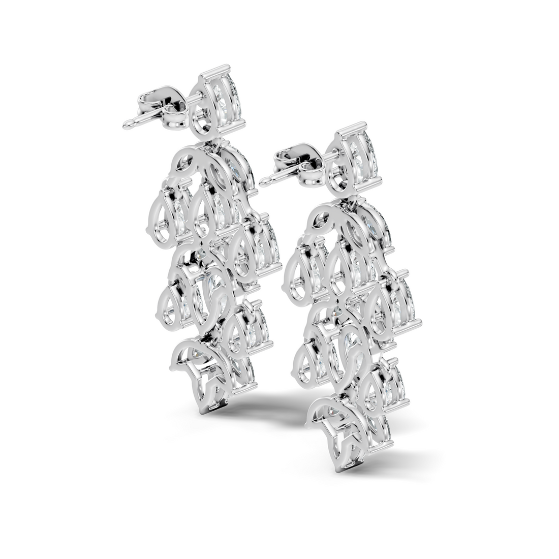 Chandelier Pear & Marquise Diamond Statement Earrings