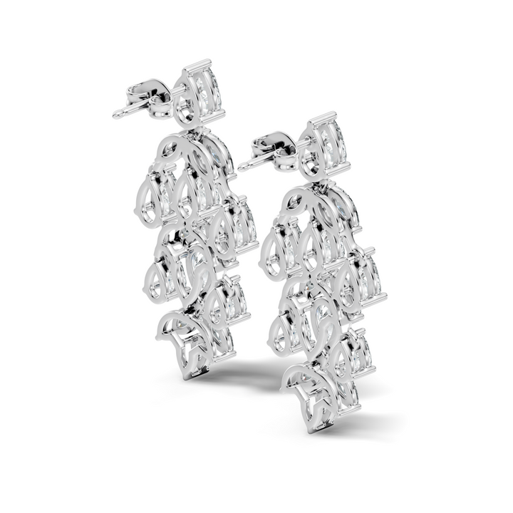Chandelier Pear & Marquise Diamond Statement Earrings
