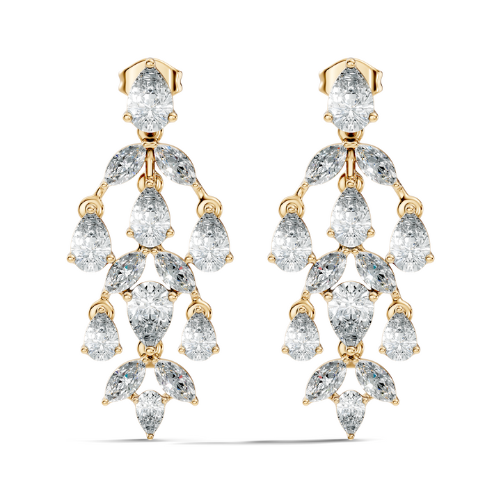 Chandelier Pear & Marquise Diamond Statement Earrings