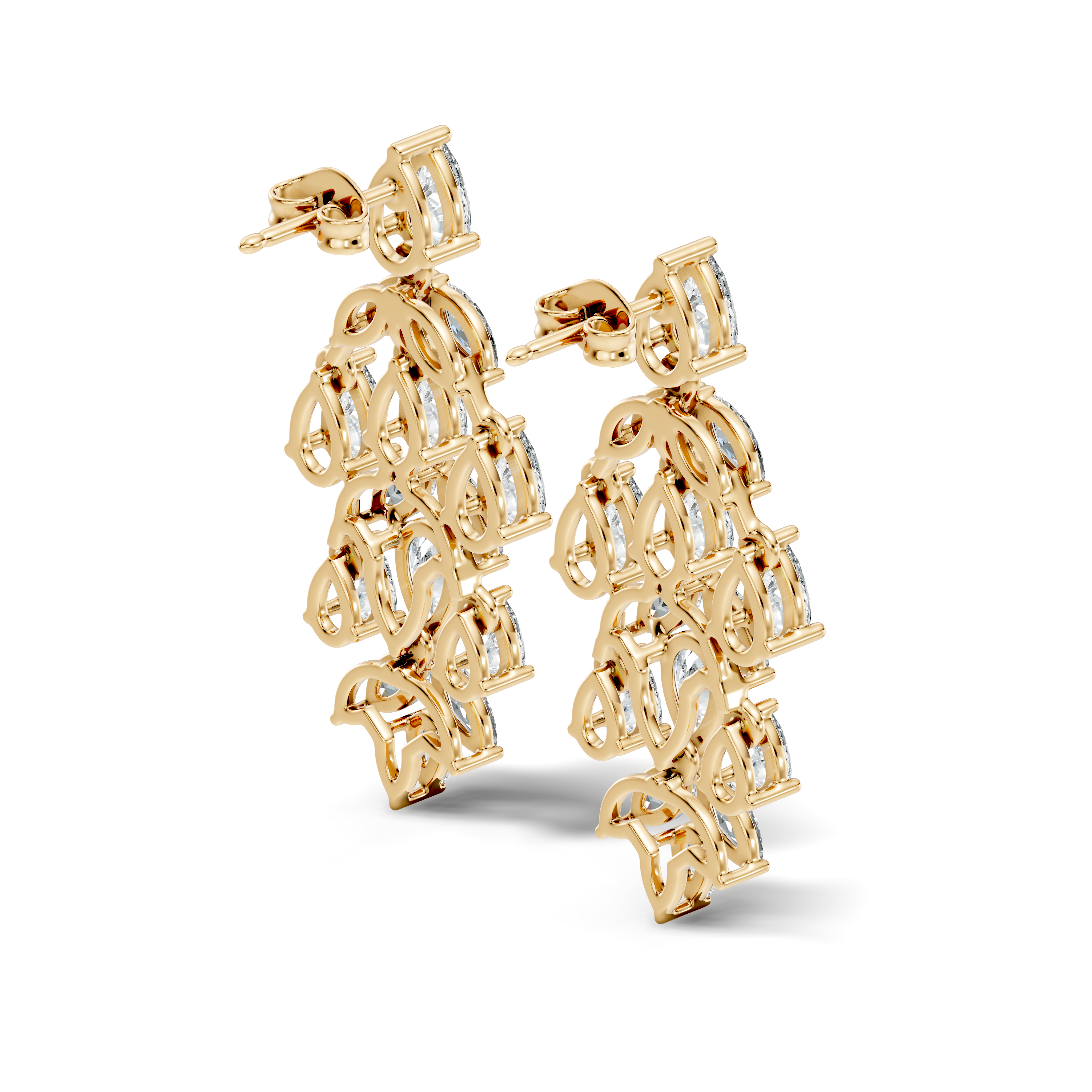 Chandelier Pear & Marquise Diamond Statement Earrings