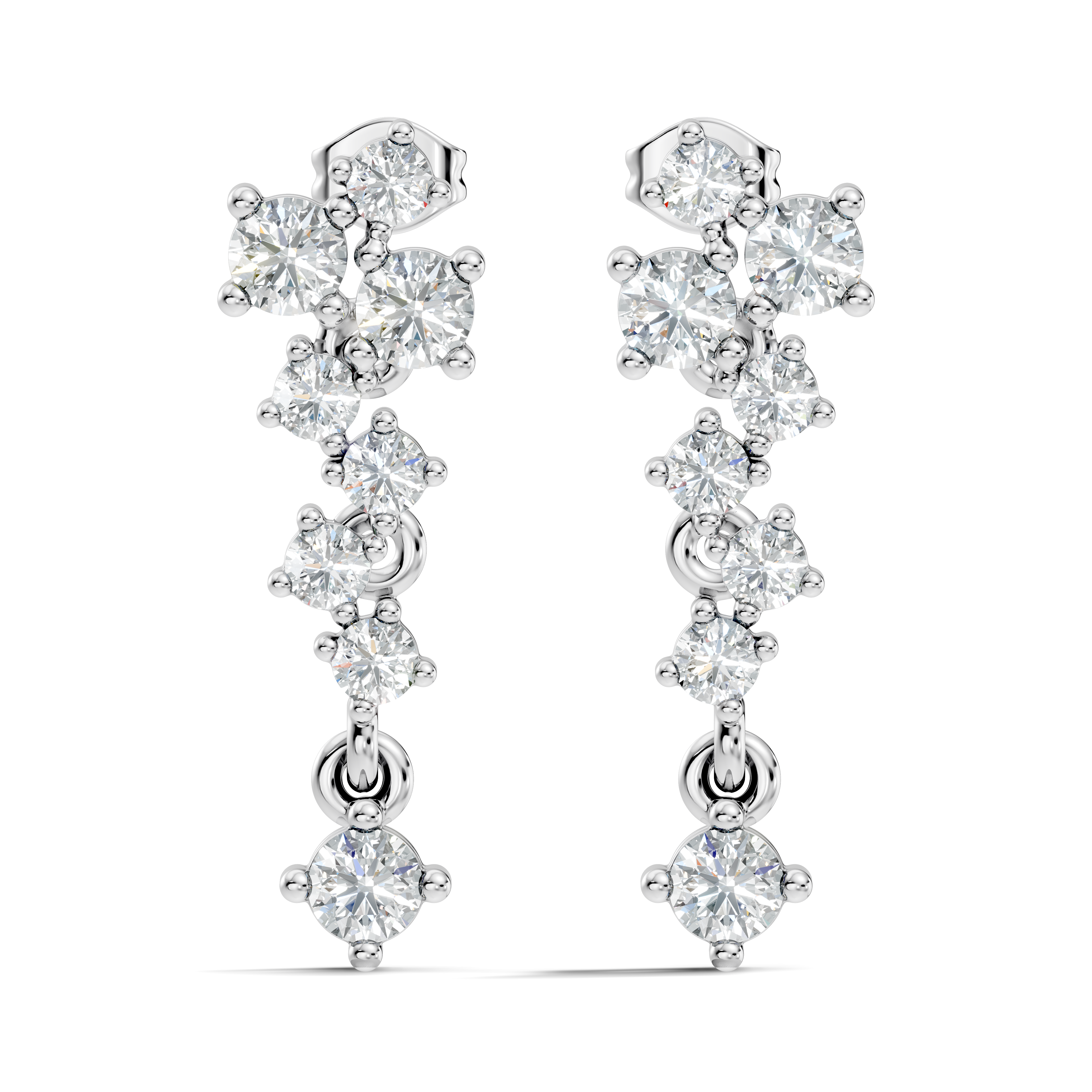 Asymmetric Cluster Drop Earrings
