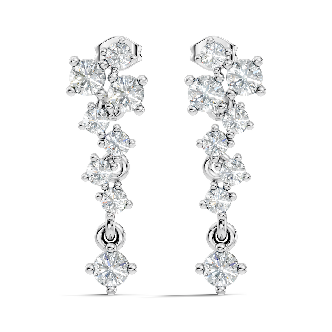 Asymmetric Cluster Drop Earrings