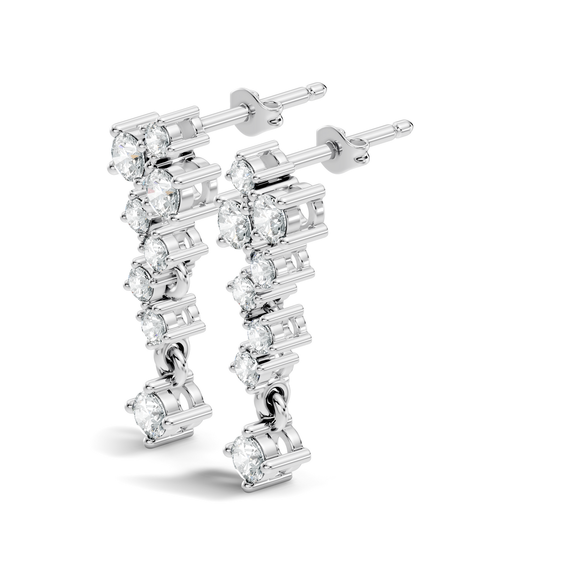 Asymmetric Cluster Drop Earrings