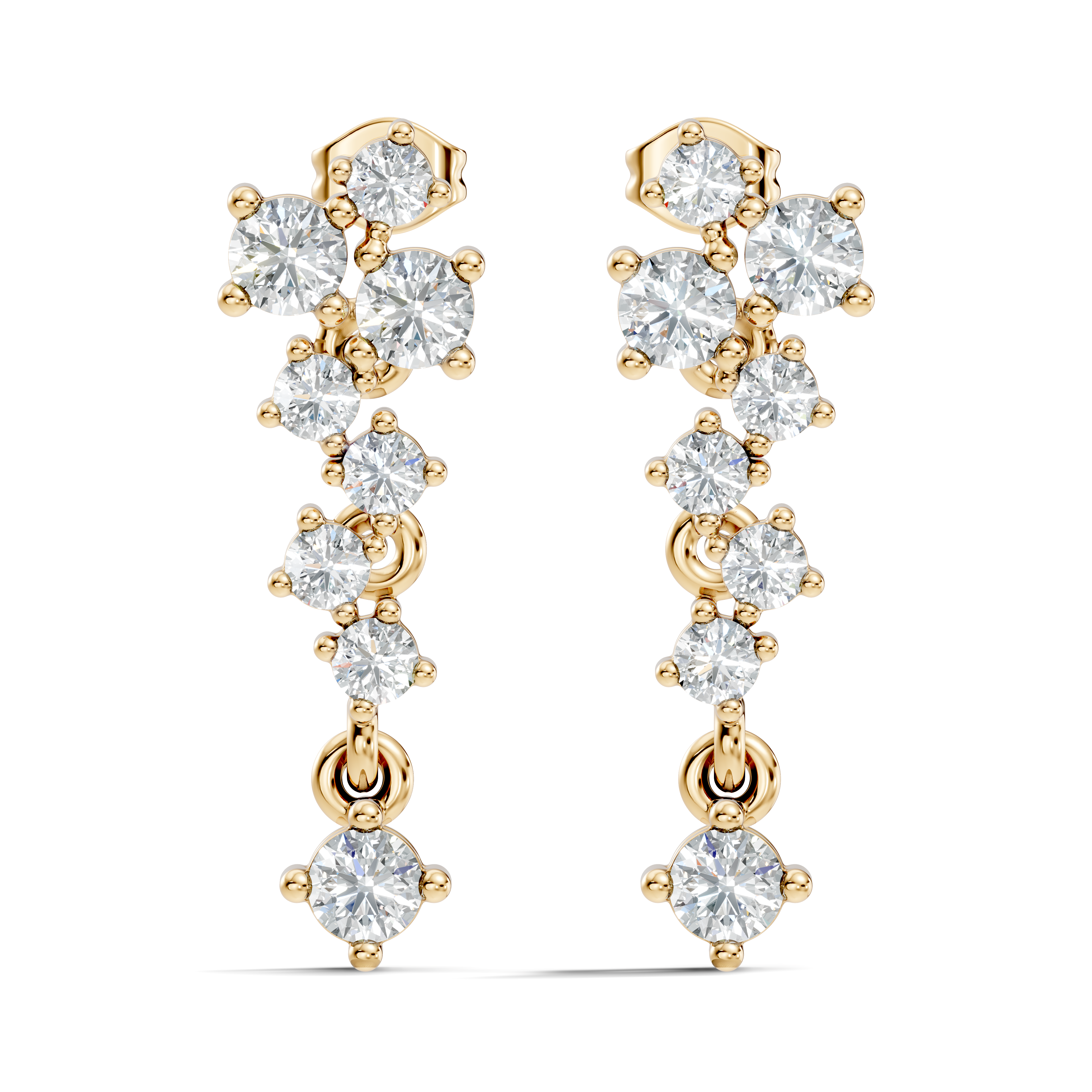 Asymmetric Cluster Drop Earrings