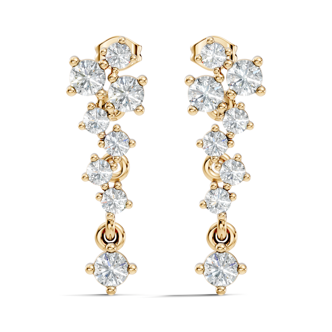 Asymmetric Cluster Drop Earrings