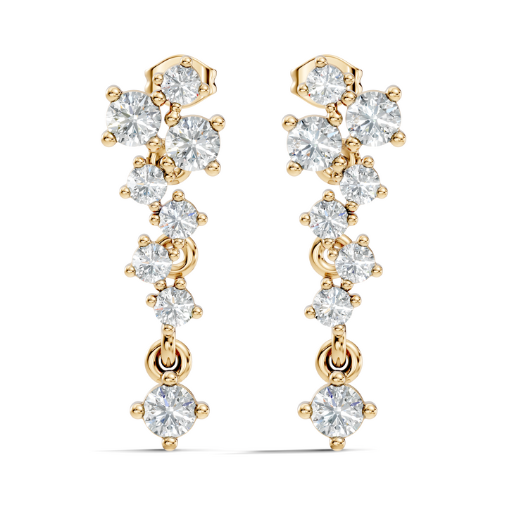 Asymmetric Cluster Drop Earrings