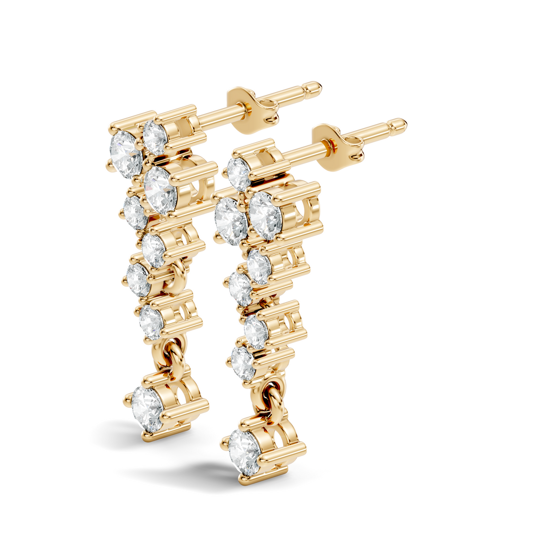 Asymmetric Cluster Drop Earrings