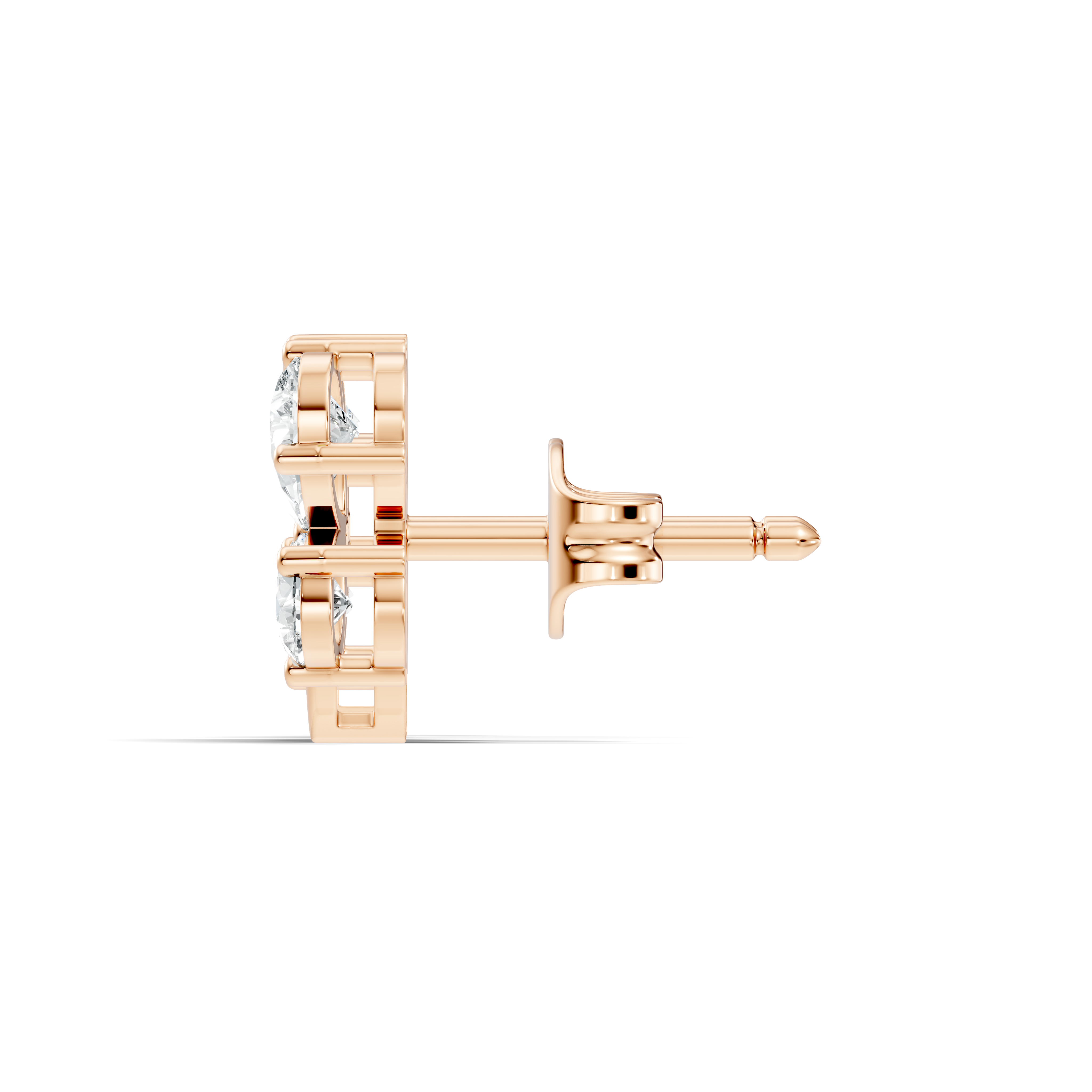 Pear Cut  Butterfly Diamond Stud