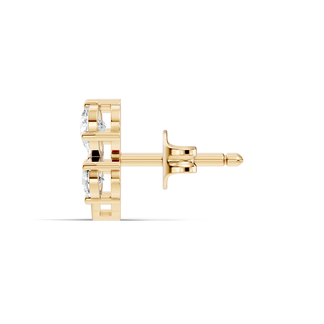 Pear Cut  Butterfly Diamond Stud