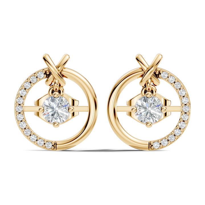 Open Circle Solitaire & Pave Diamond Stud