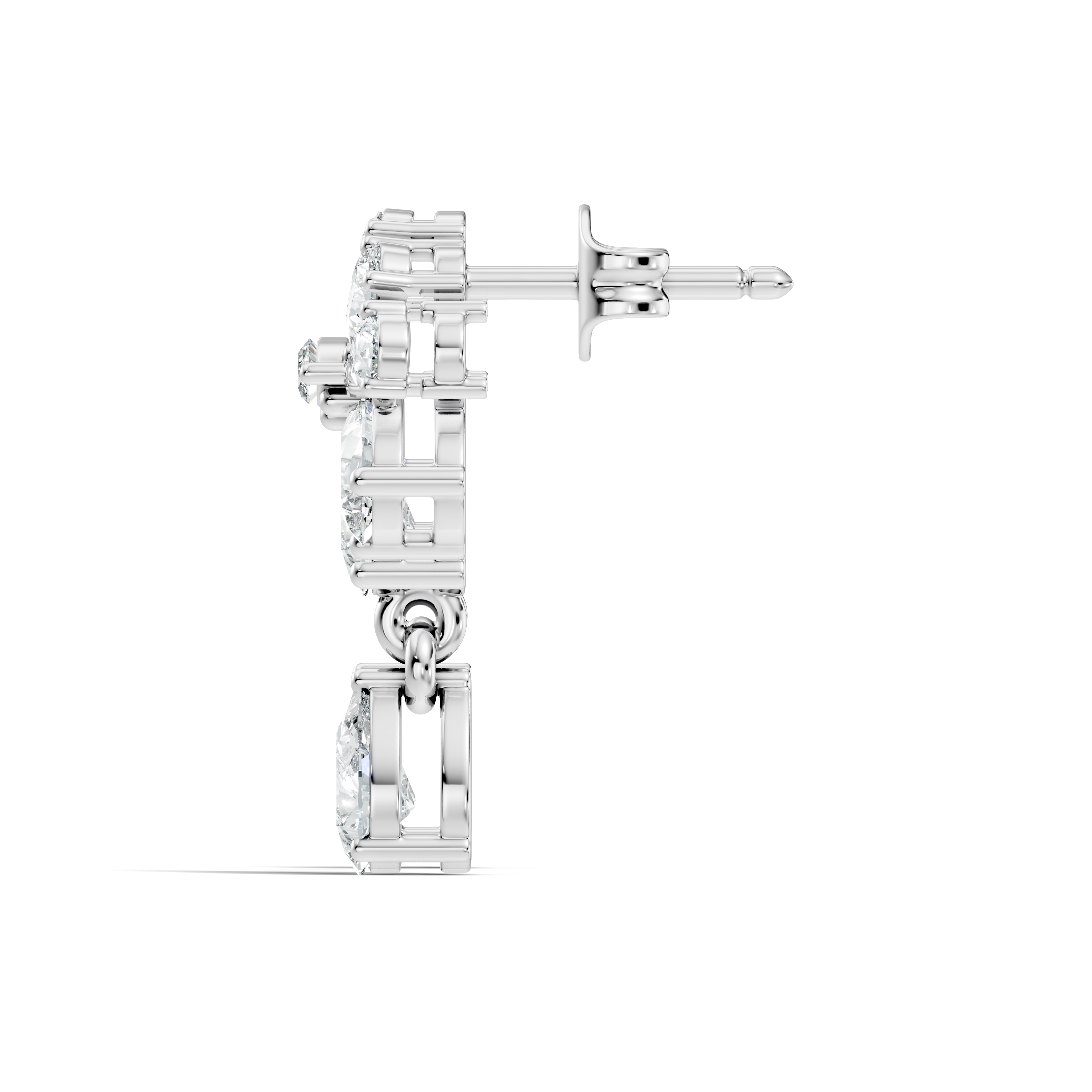 Pear & Marquise Fan Cluster Drop Earrings