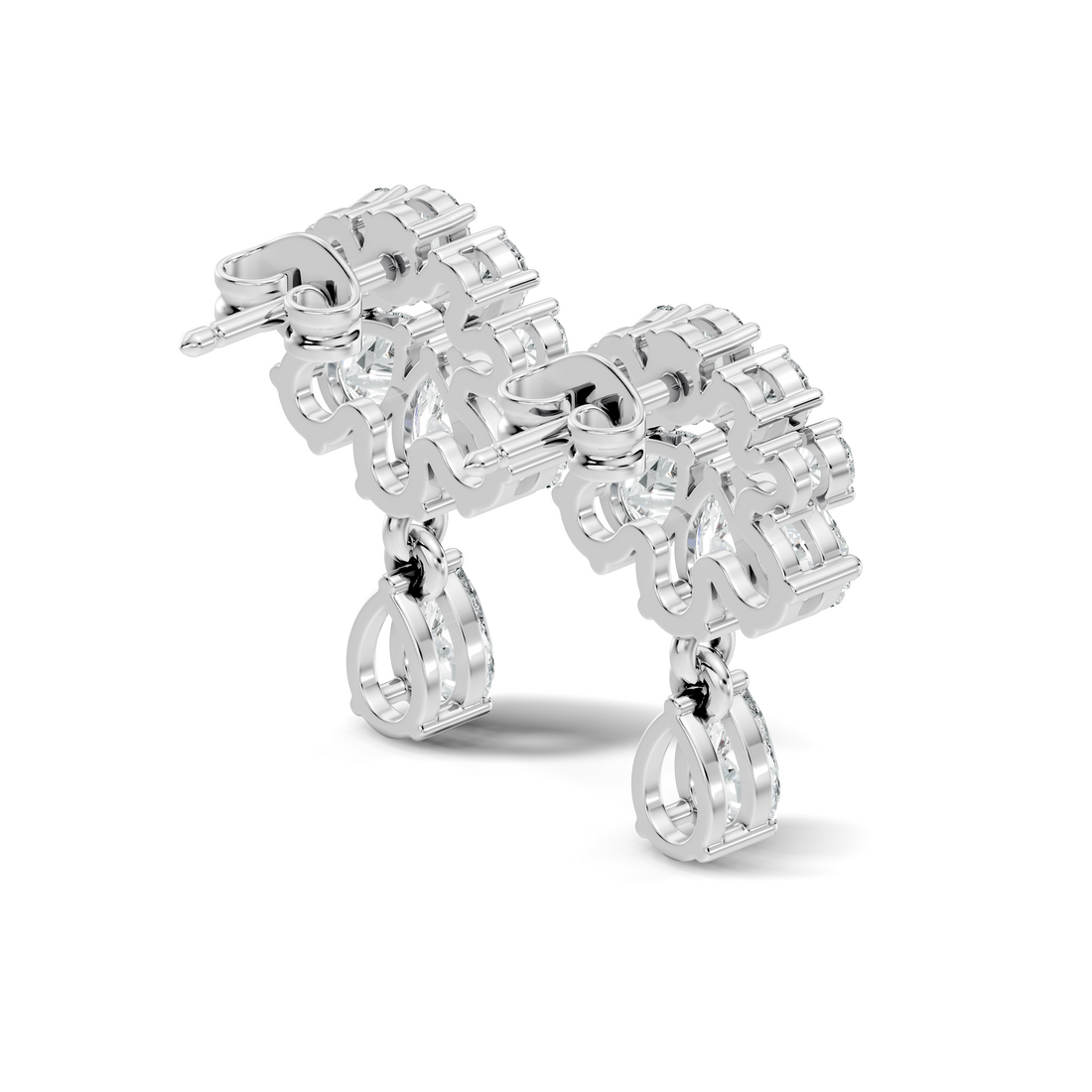 Pear & Marquise Fan Cluster Drop Earrings