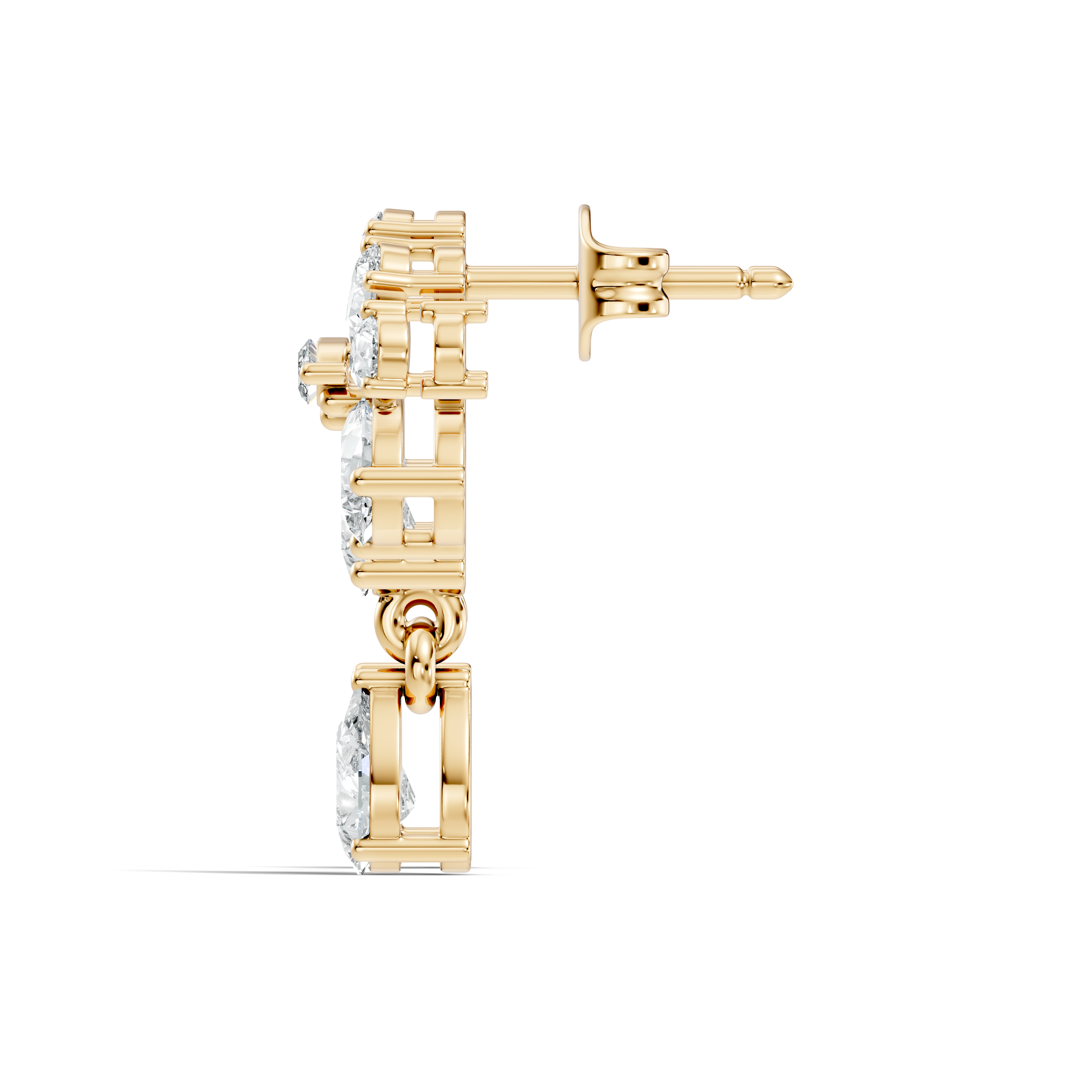 Pear & Marquise Fan Cluster Drop Earrings