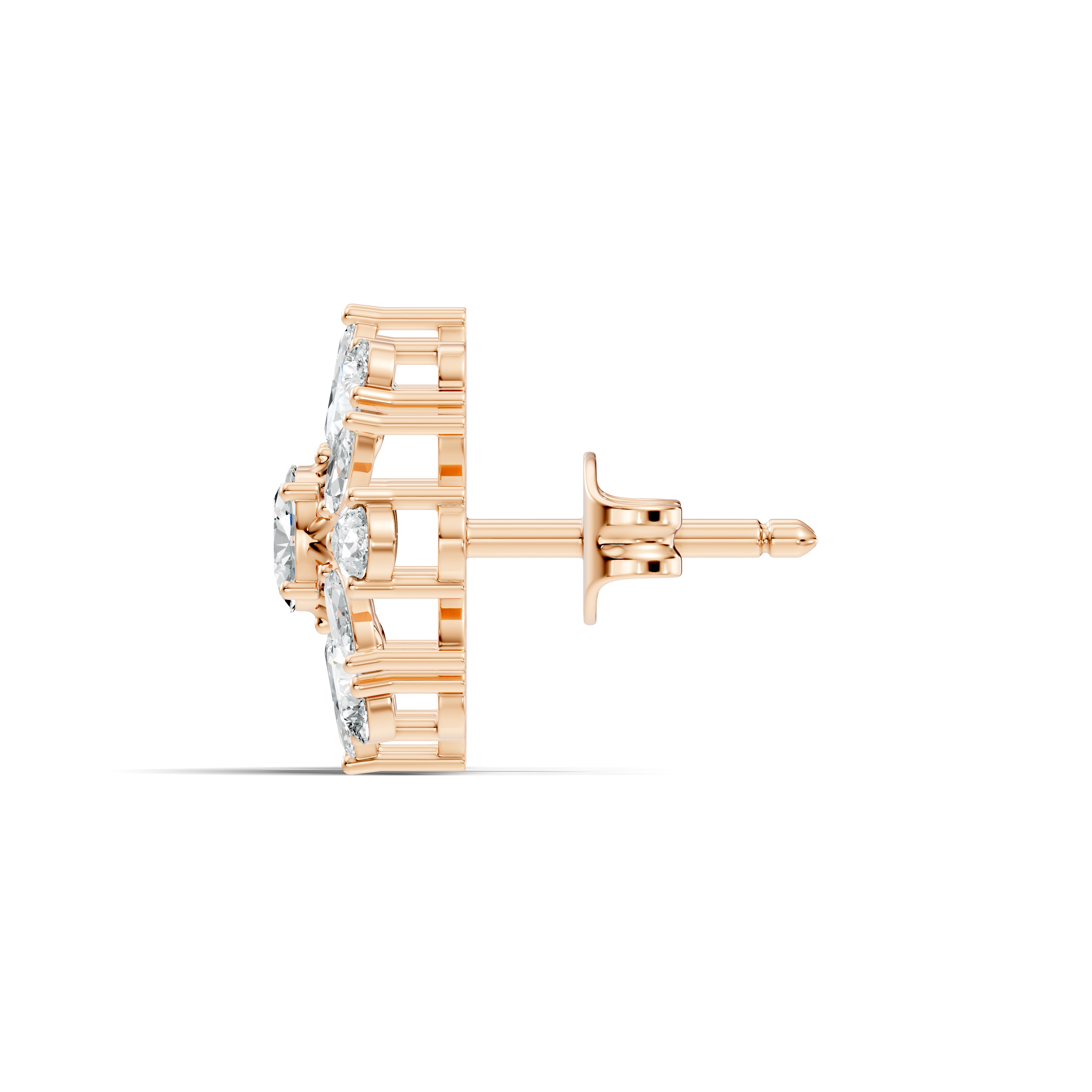 Oval Solitaire & Sunburst Pear Marquise Diamond Stud