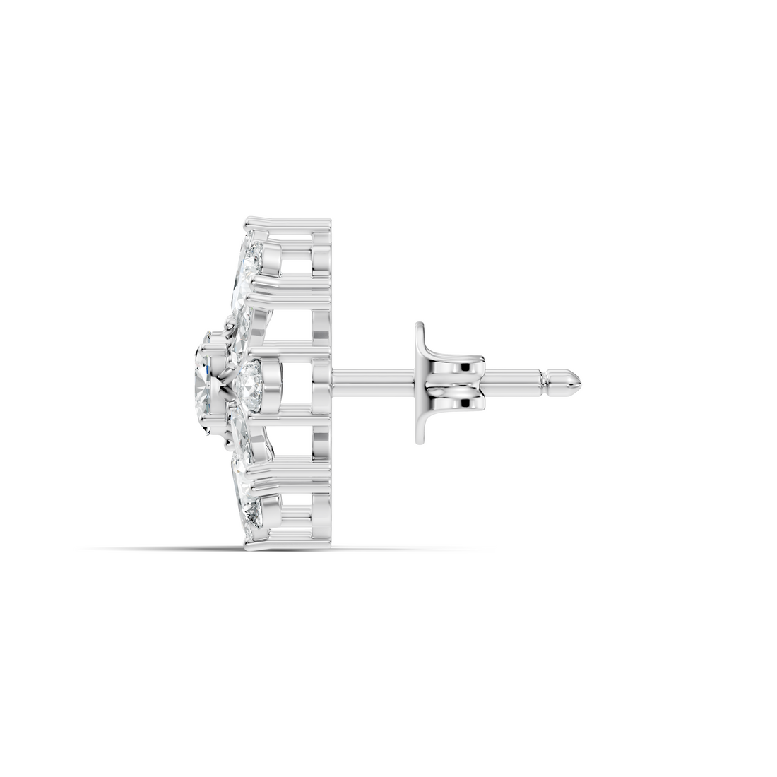 Oval Solitaire & Sunburst Pear Marquise Diamond Stud