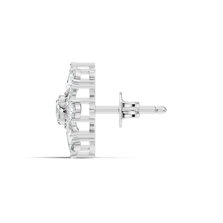 Oval Solitaire & Sunburst Pear Marquise Diamond Stud
