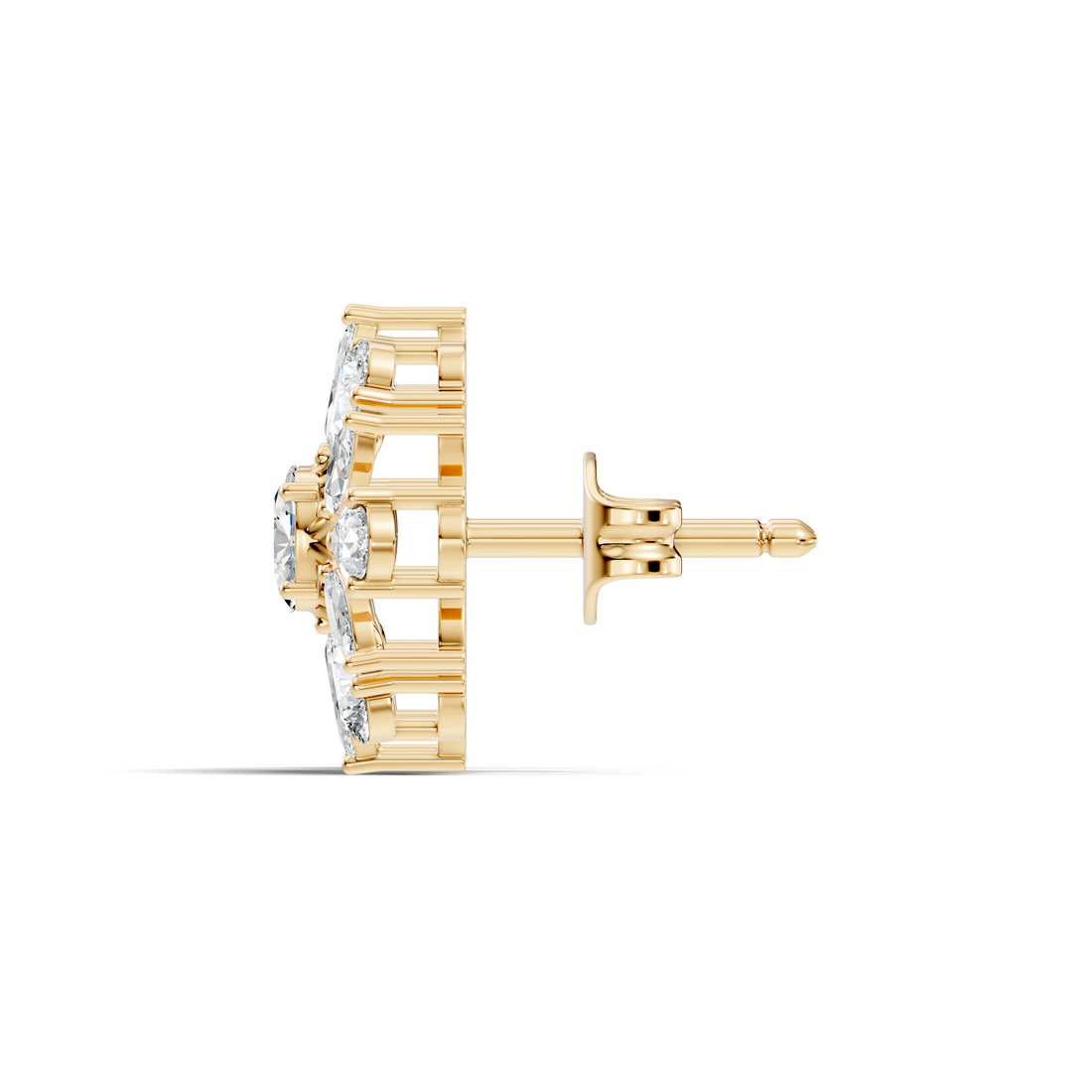 Oval Solitaire & Sunburst Pear Marquise Diamond Stud