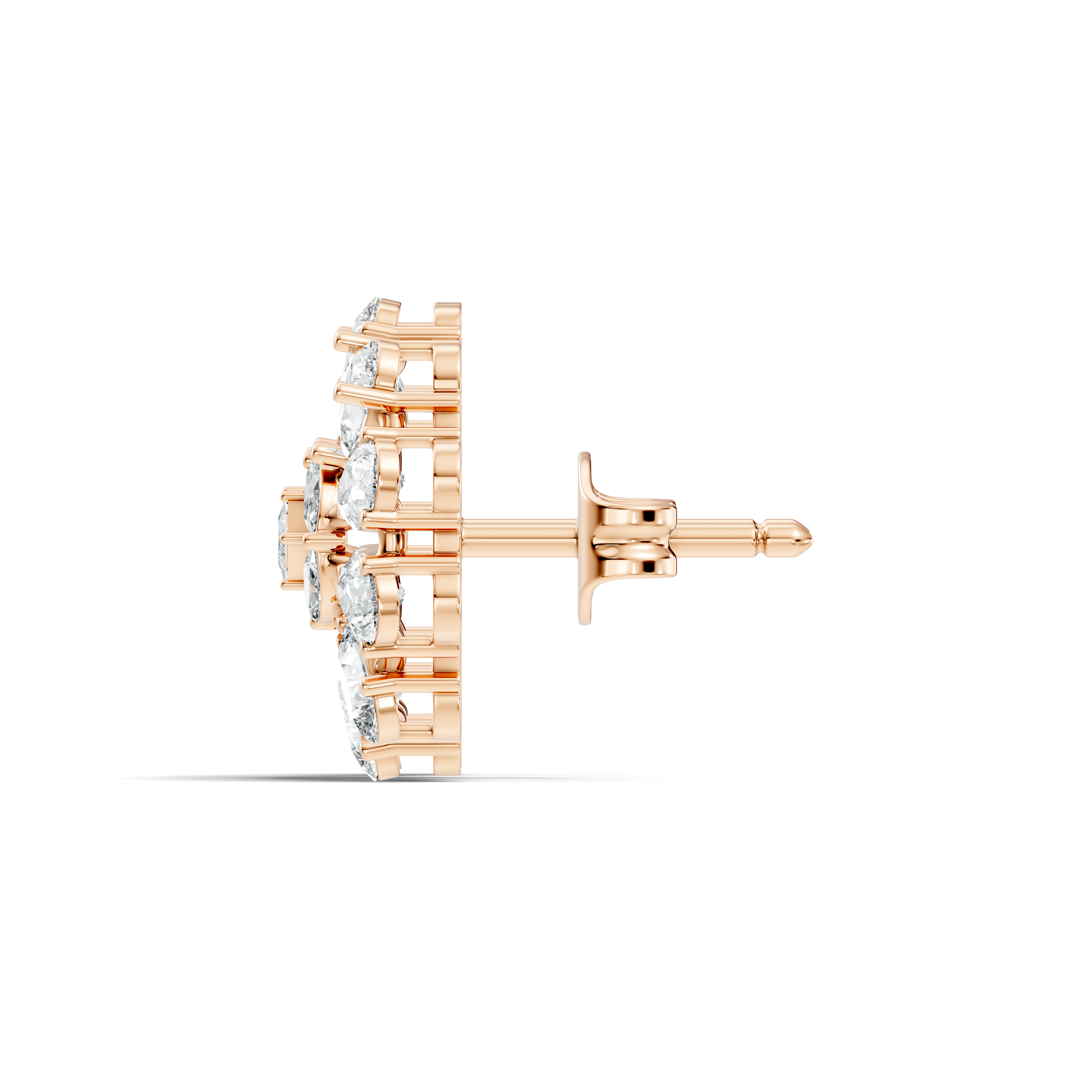 Princess, Marquise & Pear Diamond Sunburst Cluster Stud