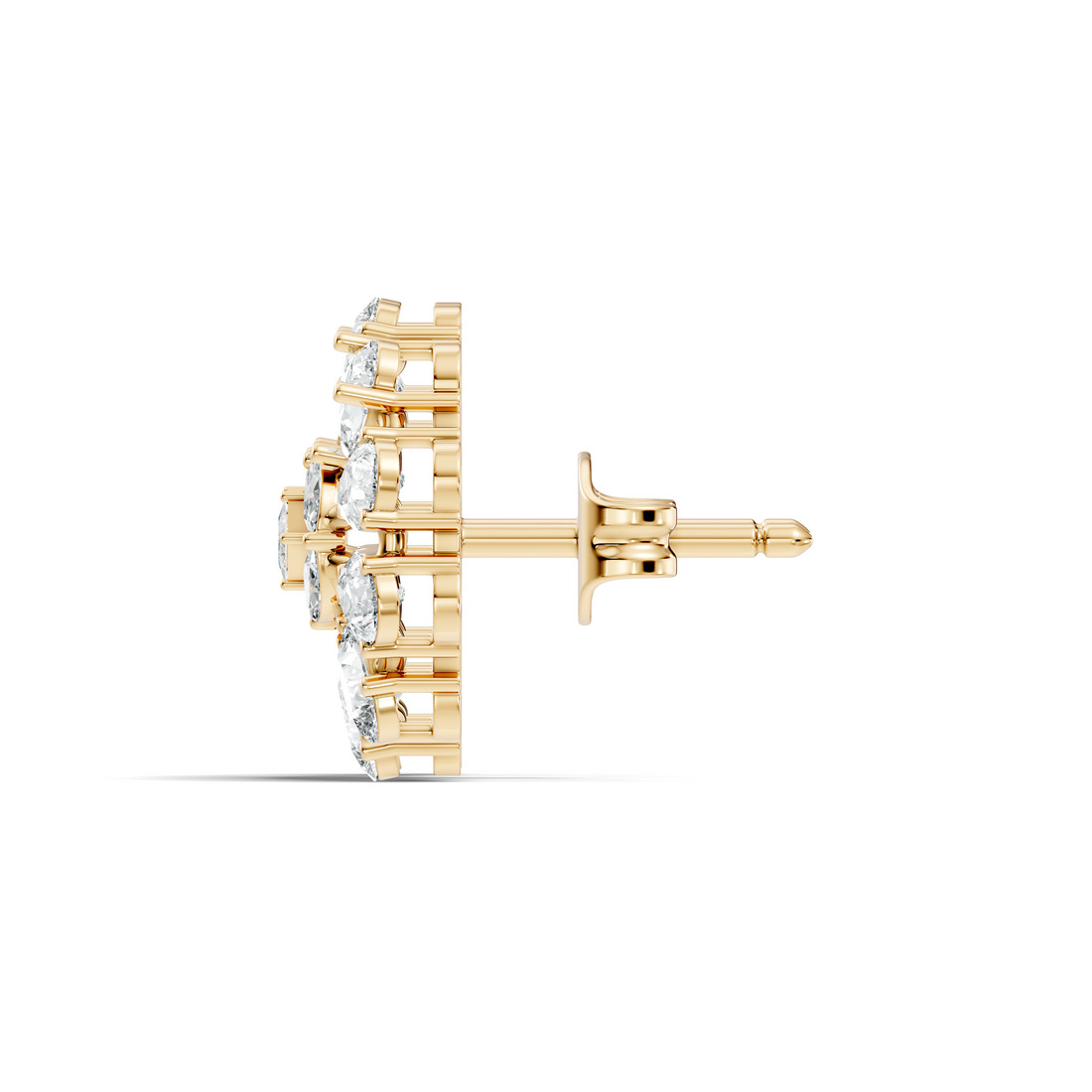 Princess, Marquise & Pear Diamond Sunburst Cluster Stud