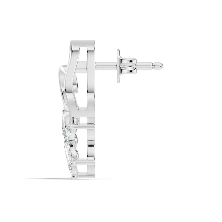 Marquise Diamond Floral Flame Stud