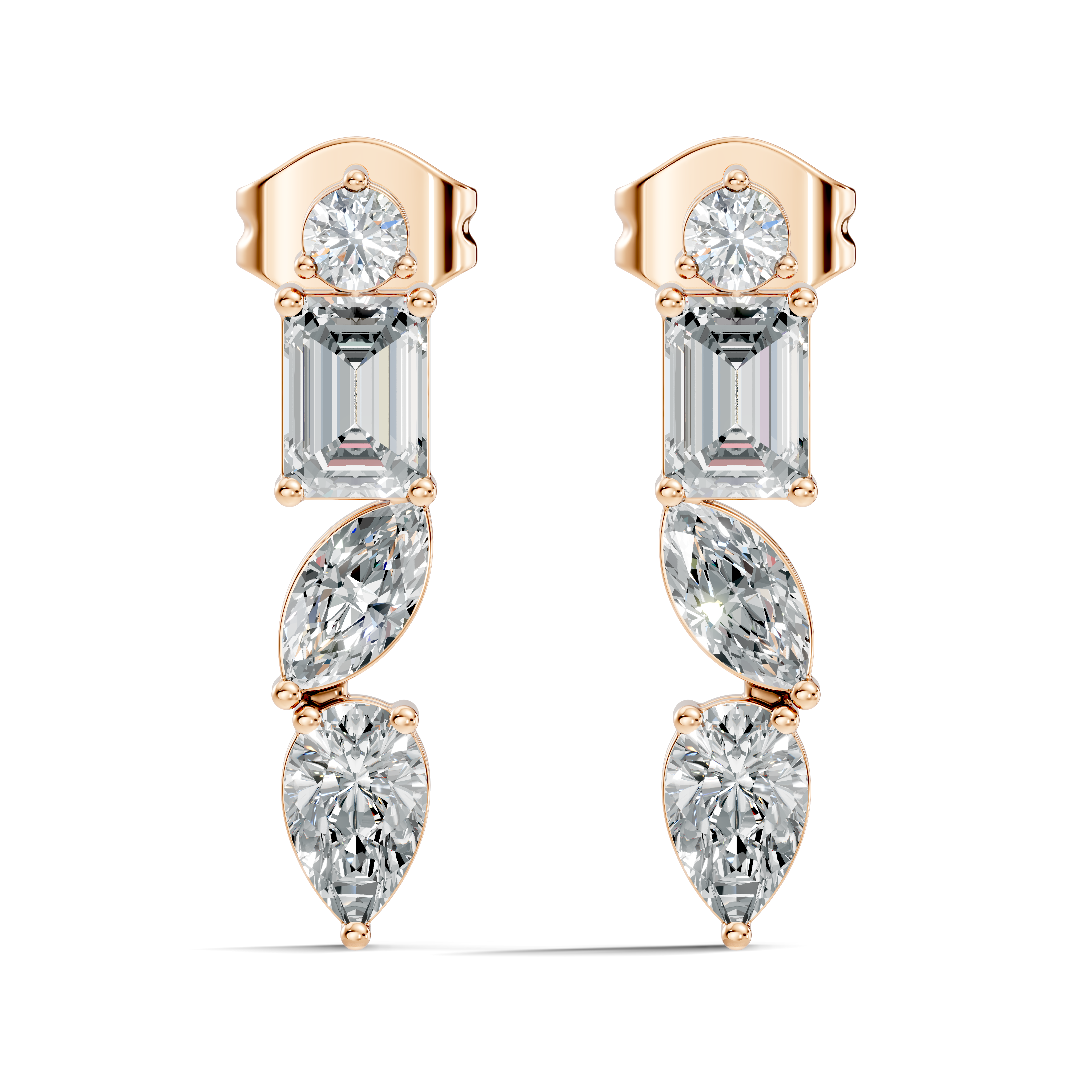 Multi-Cut Linear Cascade Diamond Stud