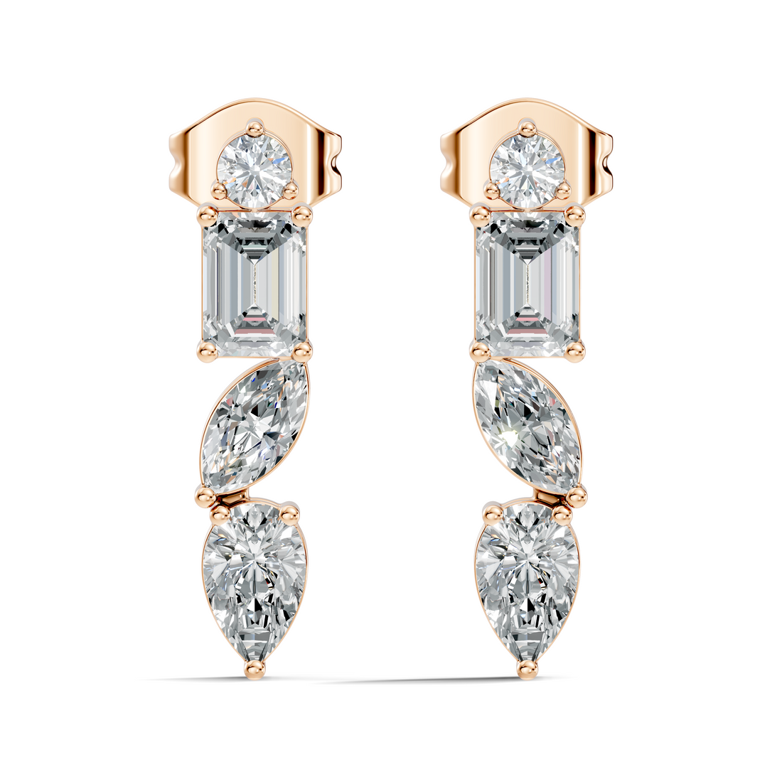 Multi-Cut Linear Cascade Diamond Stud
