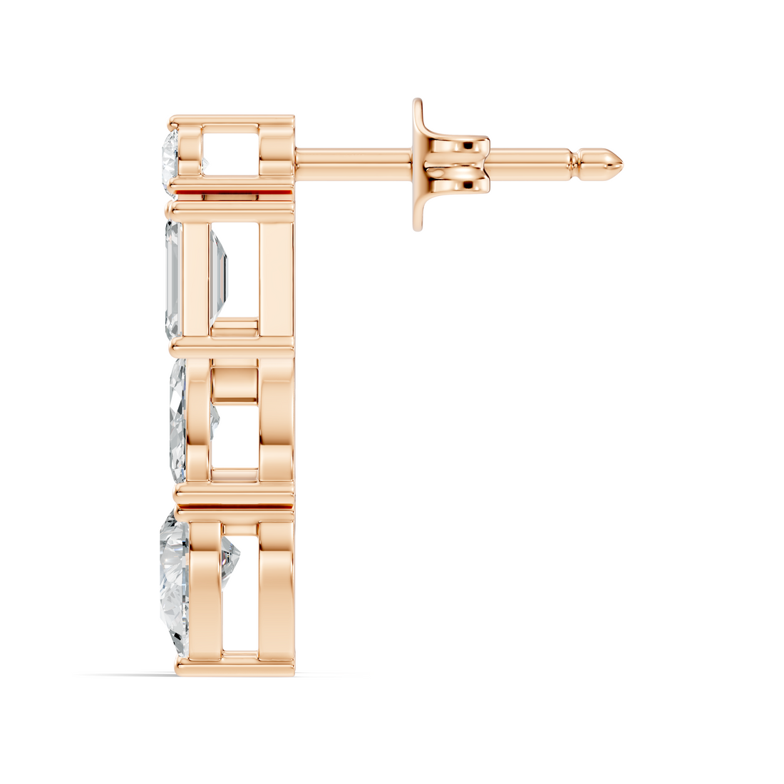 Multi-Cut Linear Cascade Diamond Stud