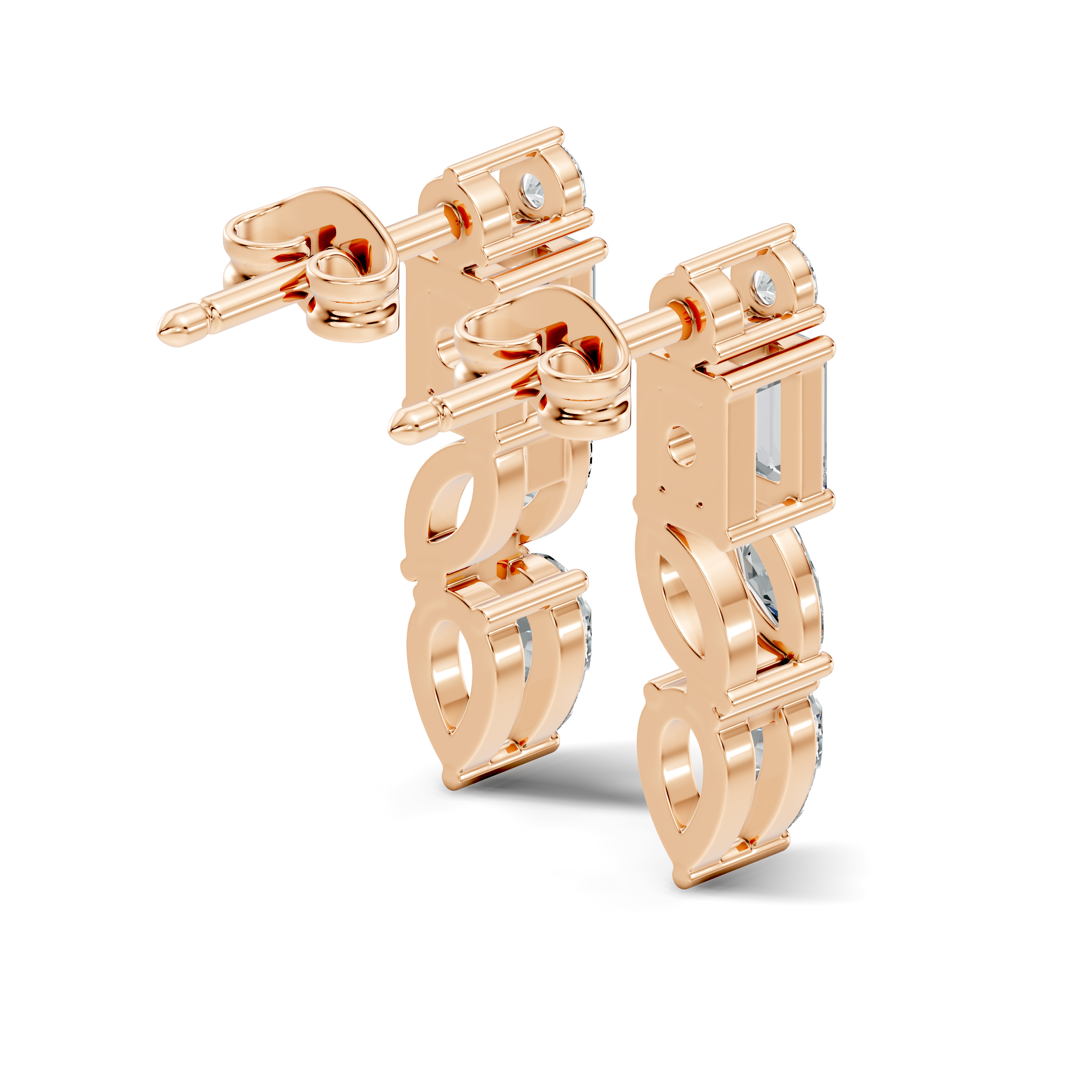Multi-Cut Linear Cascade Diamond Stud