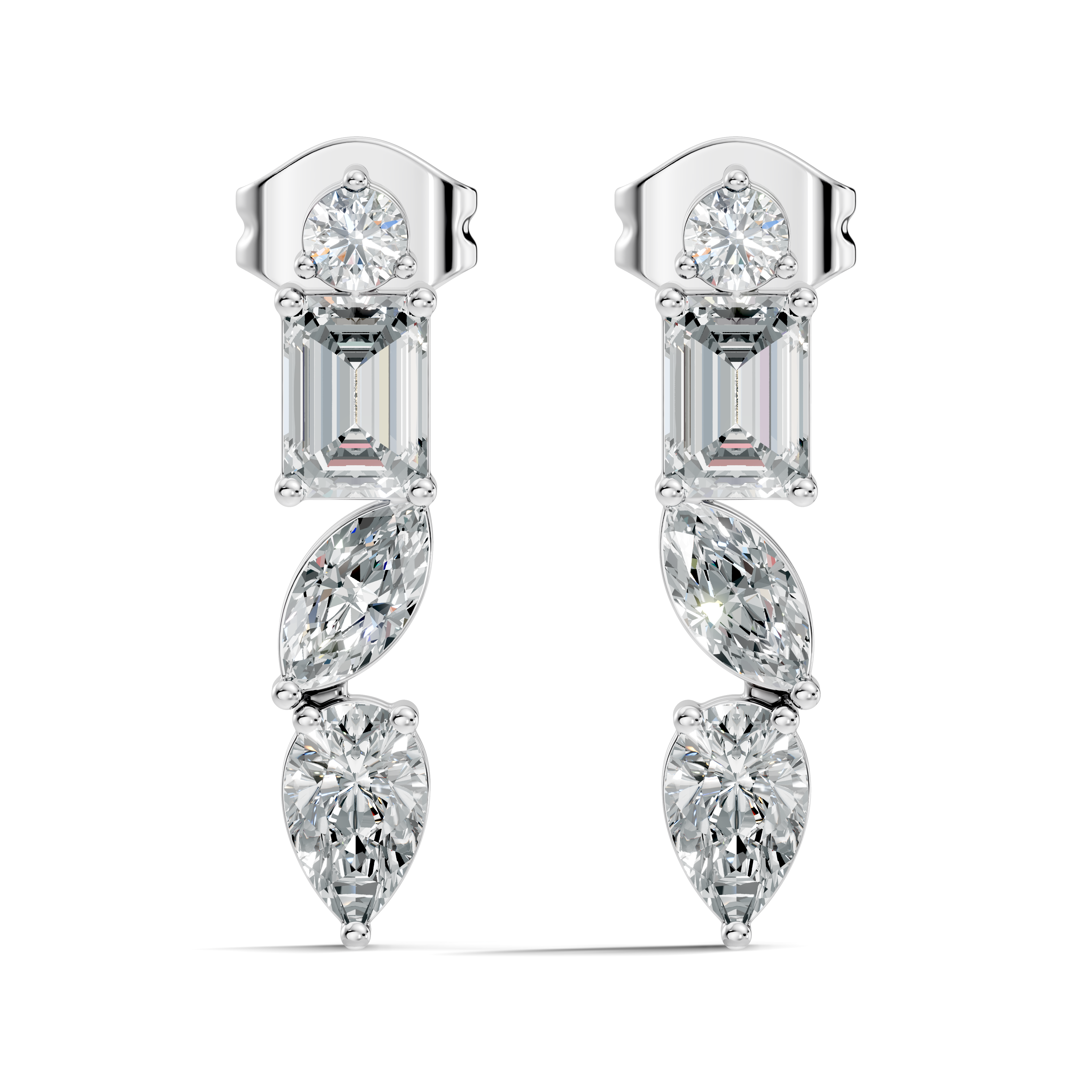 Multi-Cut Linear Cascade Diamond Stud