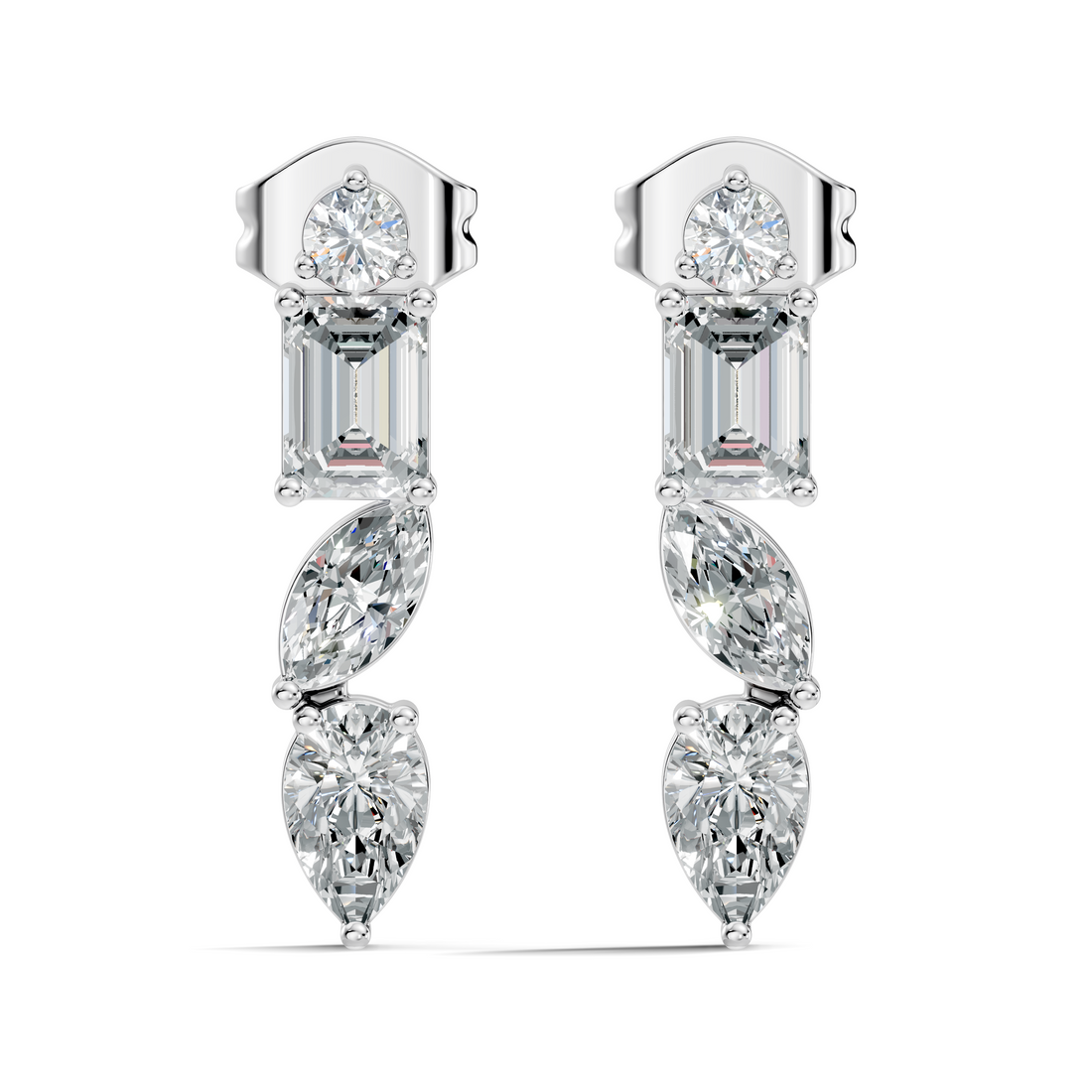 Multi-Cut Linear Cascade Diamond Stud