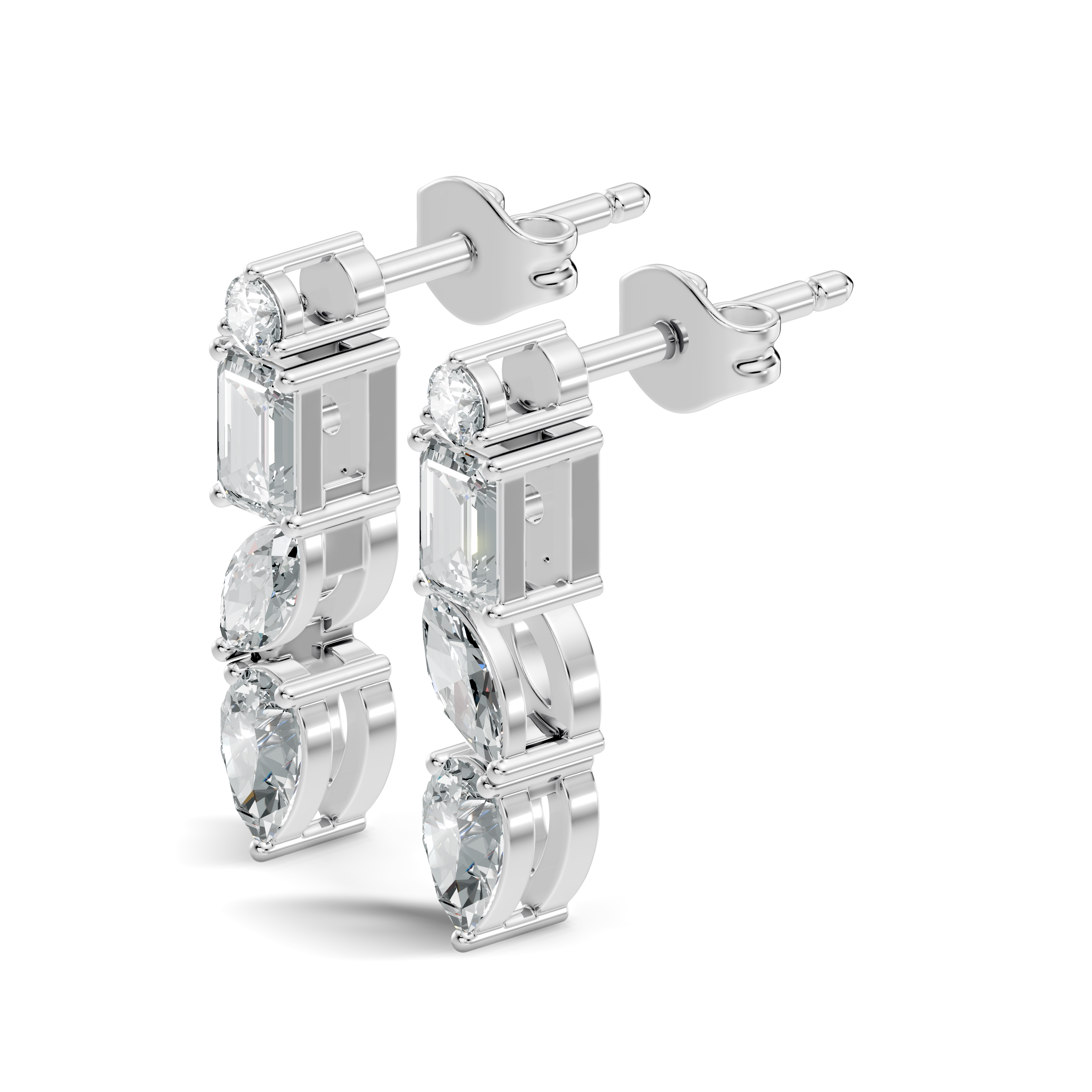 Multi-Cut Linear Cascade Diamond Stud